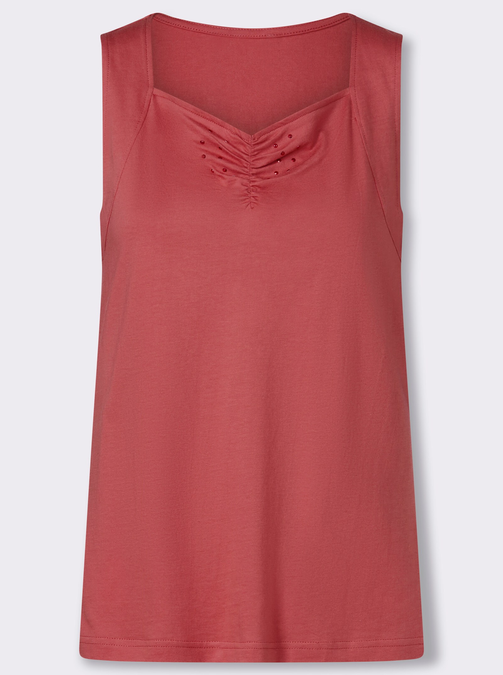 Shirttop met hartvormige hals - grapefruit
