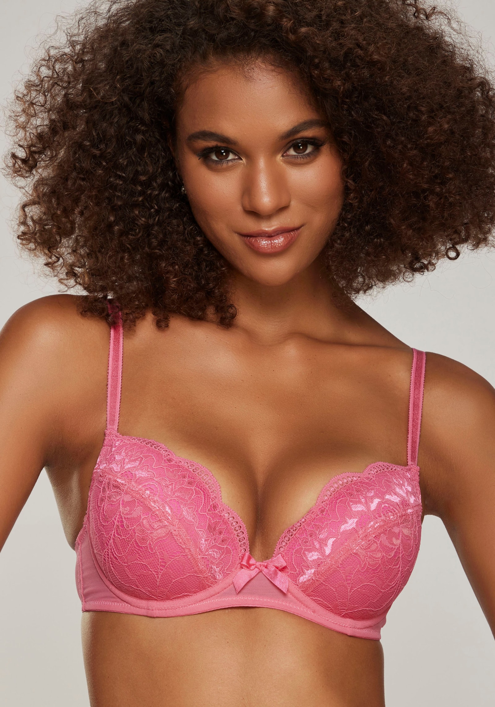petite fleur Soutien-gorge balconnet - fuchsia+blanc