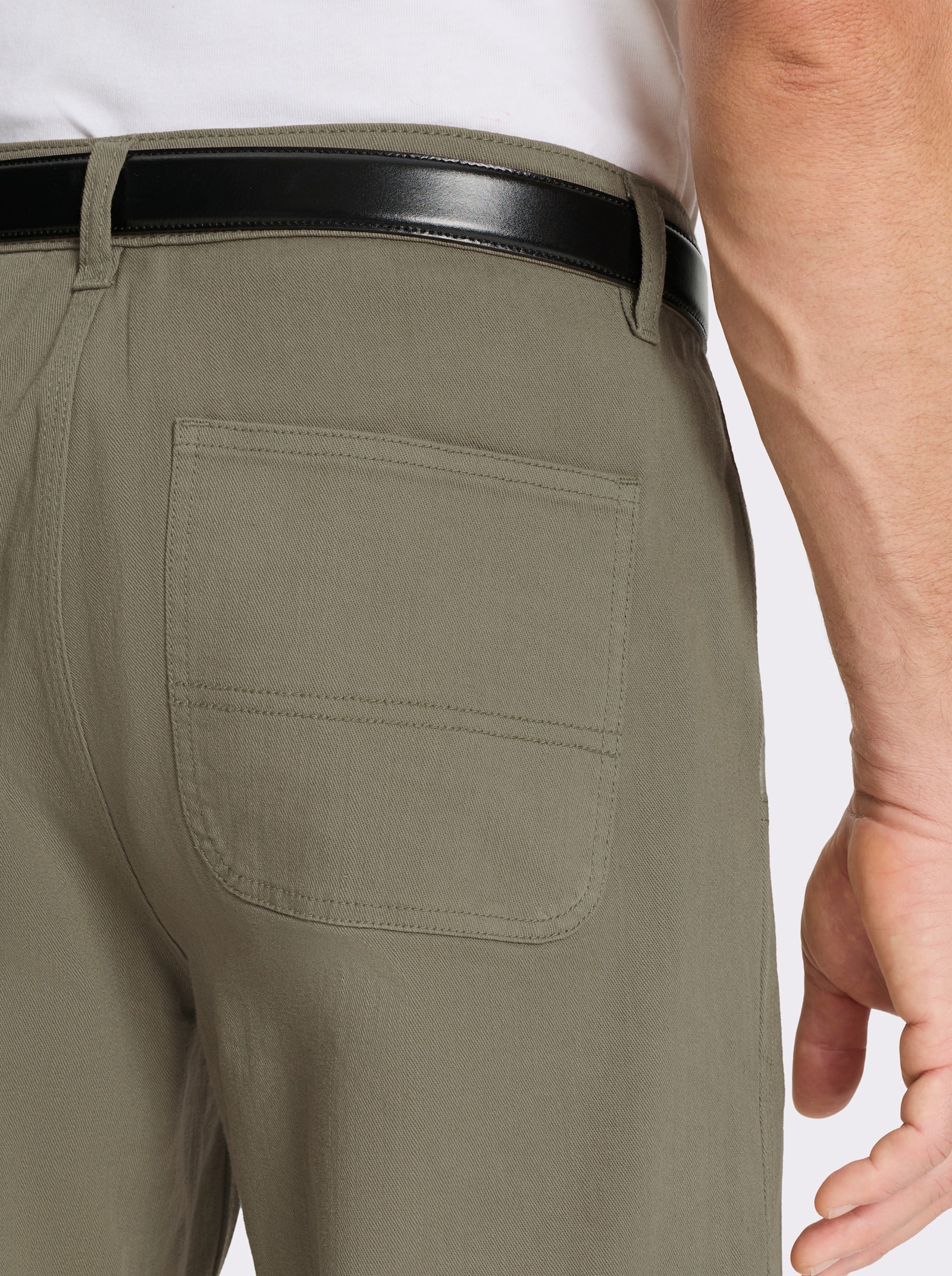 Marco Donati Hose in Twill-Qualität, vorgewaschen - khaki