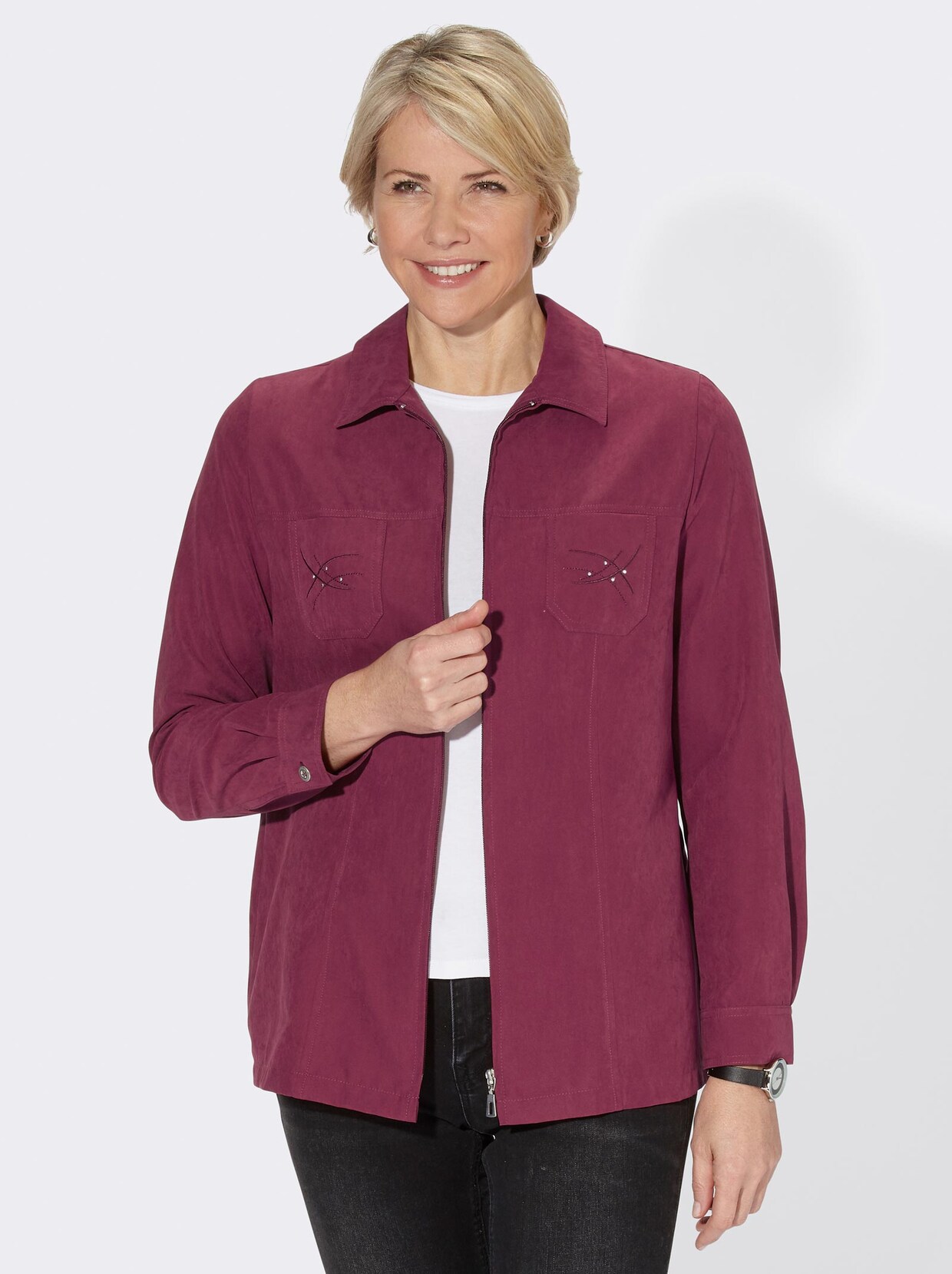 Blusenjacke - bordeaux