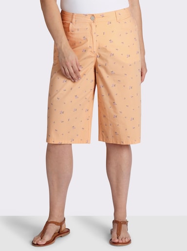 sheego Bermudas mit Minimalprint - apricot-steingrau-bedruckt