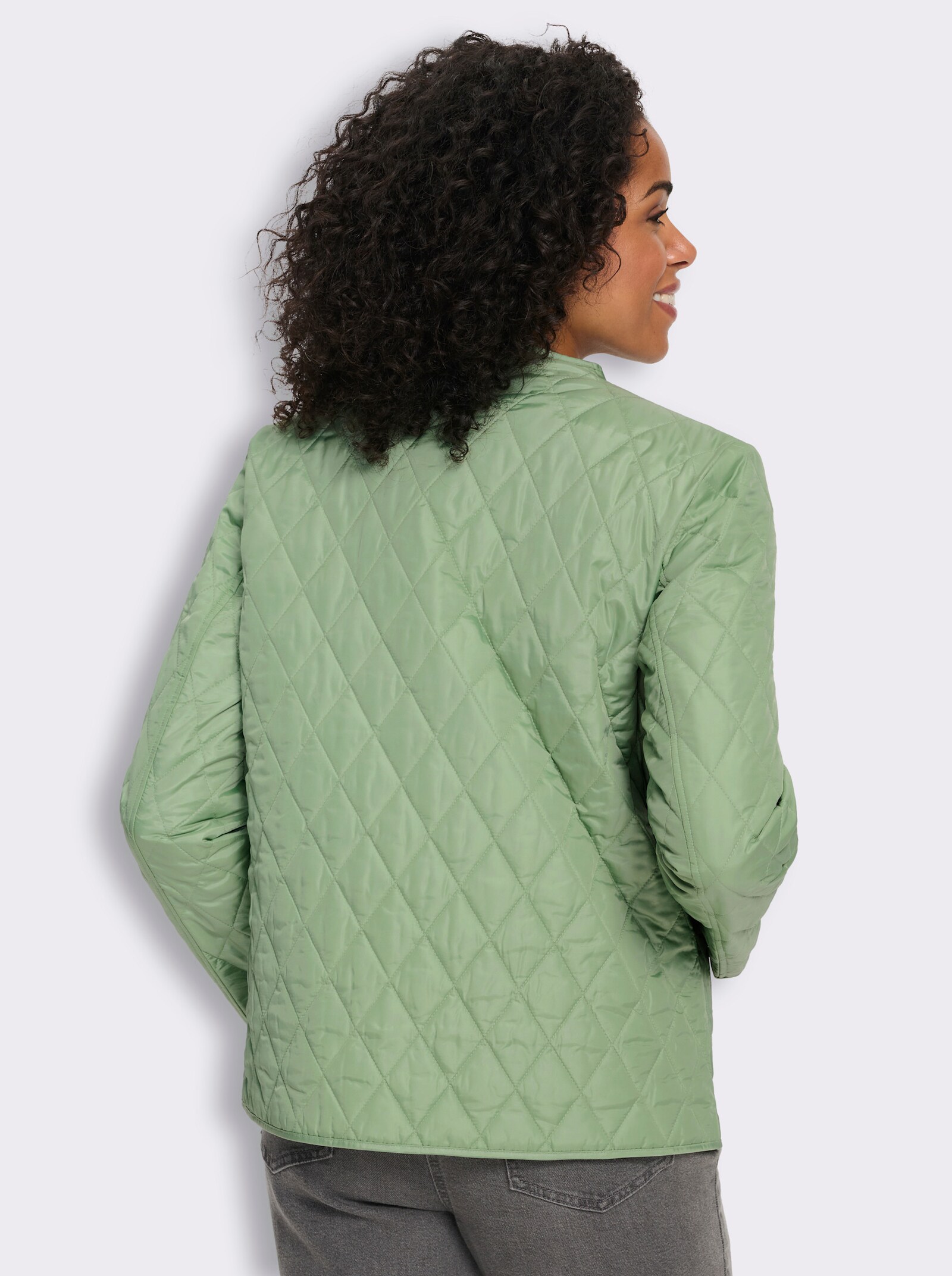 Steppjacke mit V-Ausschnitt - eucalyptus