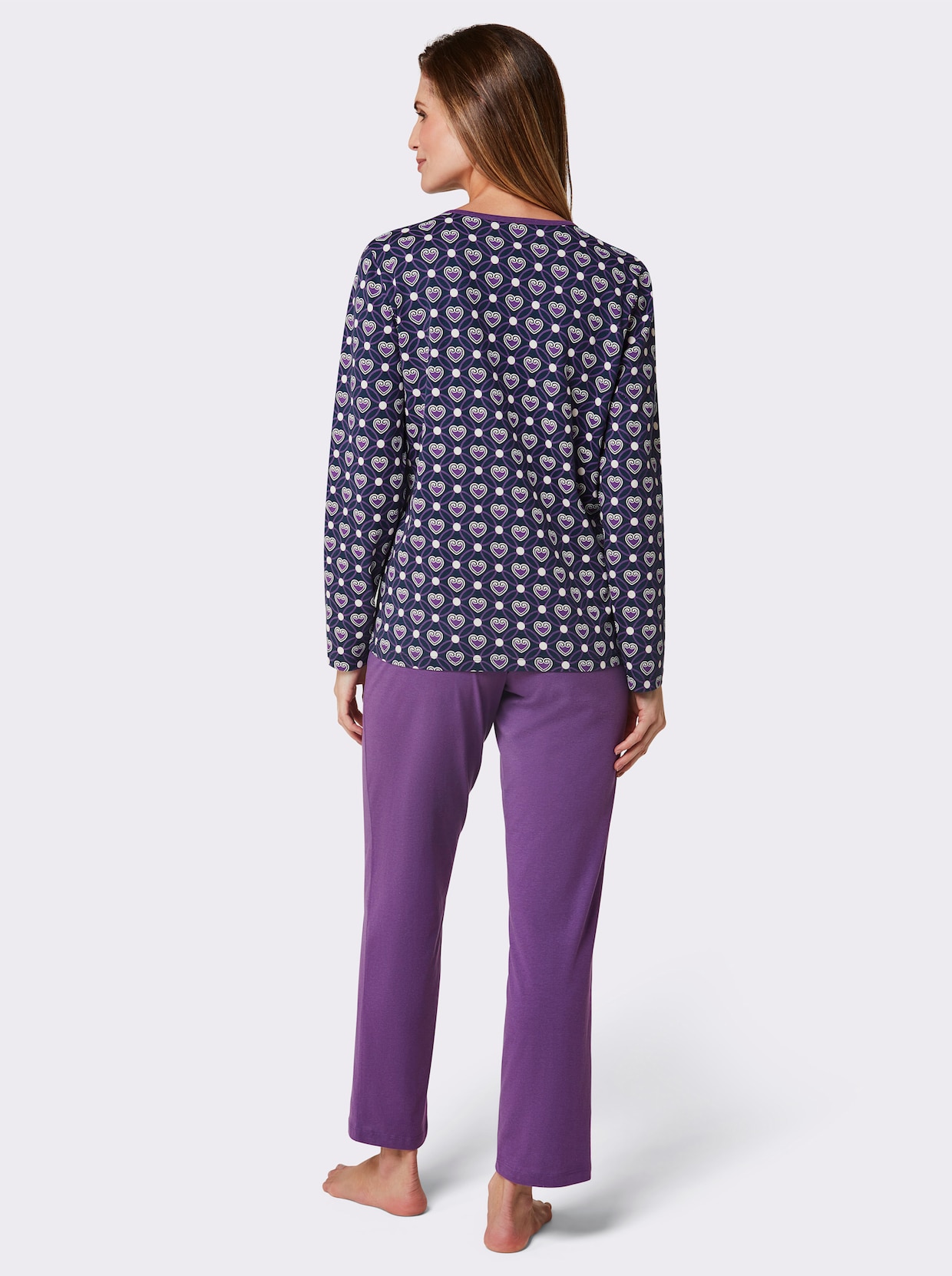 wäschepur Pyjama's - lila/donkerblauw bedrukt