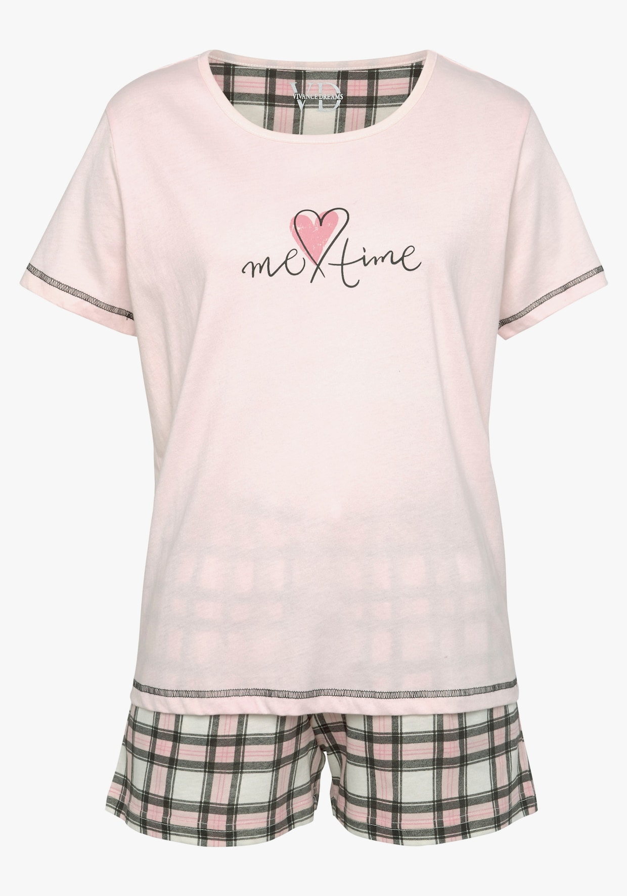 Vivance Dreams shortama - zwart + roze