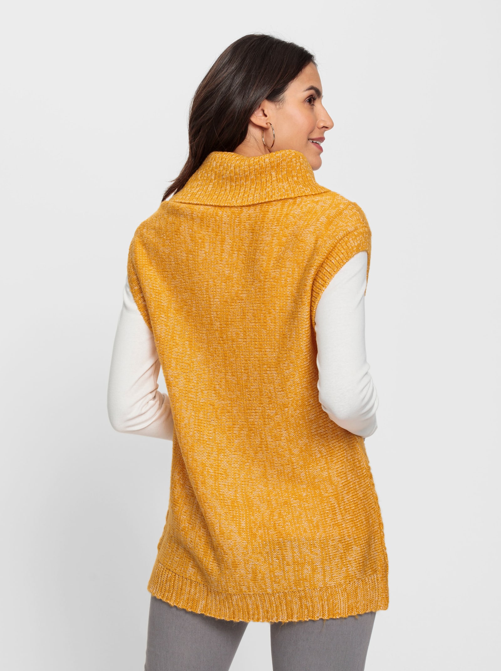 Pullunder im Mustermix - ocker-meliert