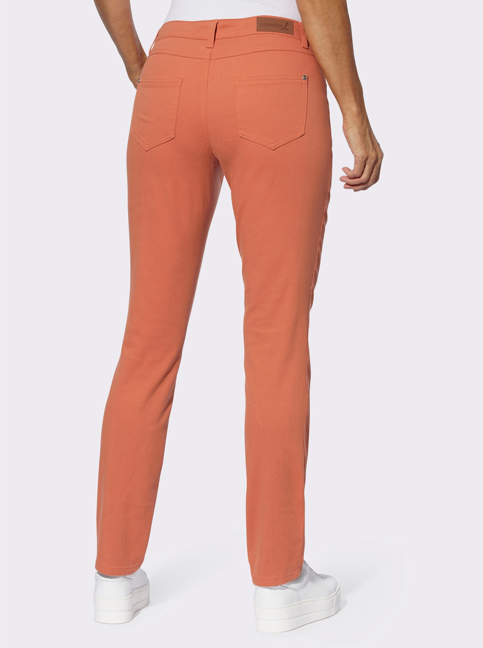 Broek in 5-pocketsmodel - papaya