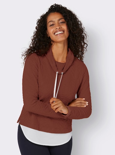 2-in-1-sweatshirt - roodbruin