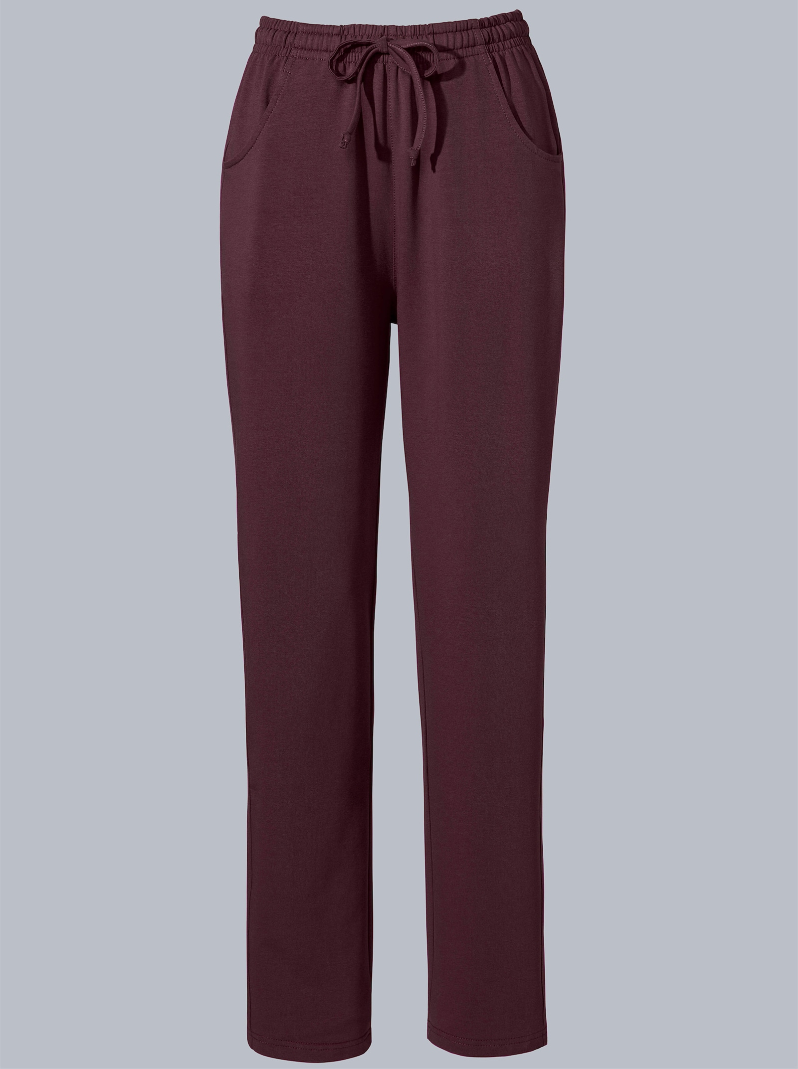 Jerseyhose mit Tunnelzug und Bindeband - burgund