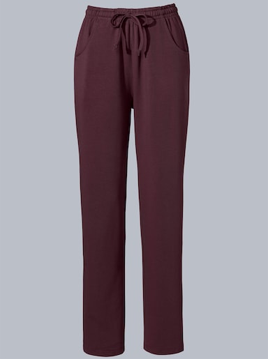 Jerseyhose mit Tunnelzug und Bindeband - burgund
