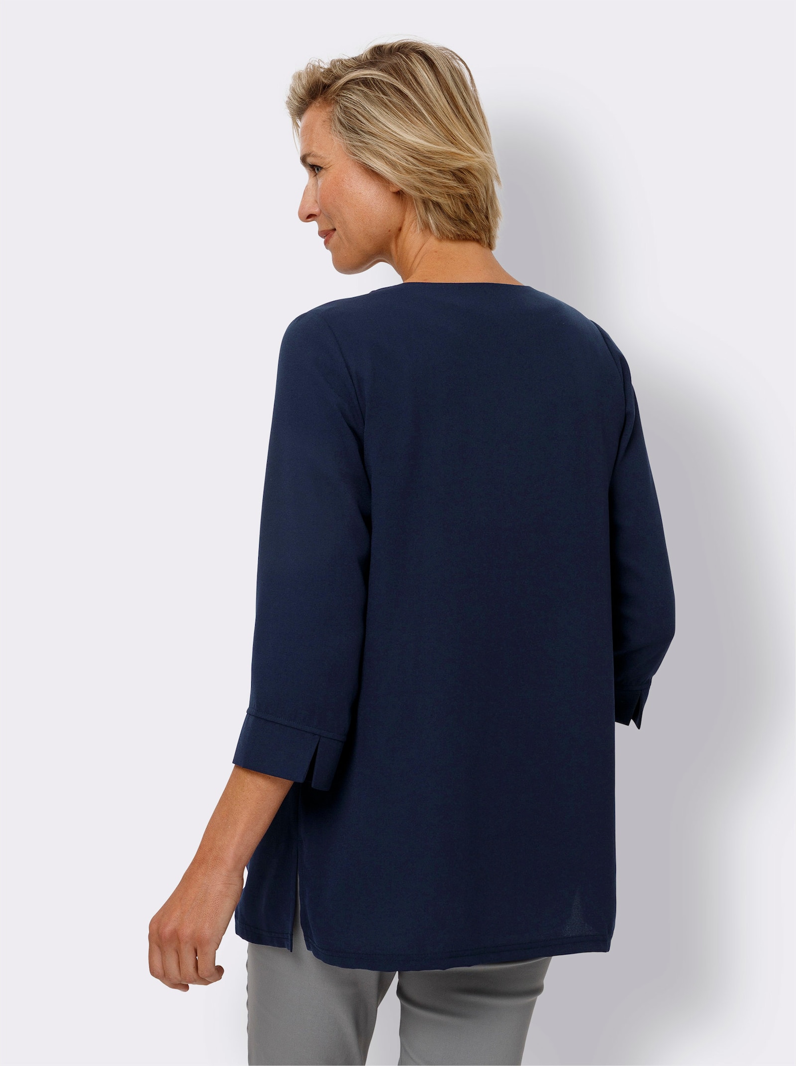 Shirtjacke mit Hakenverschluss - marine