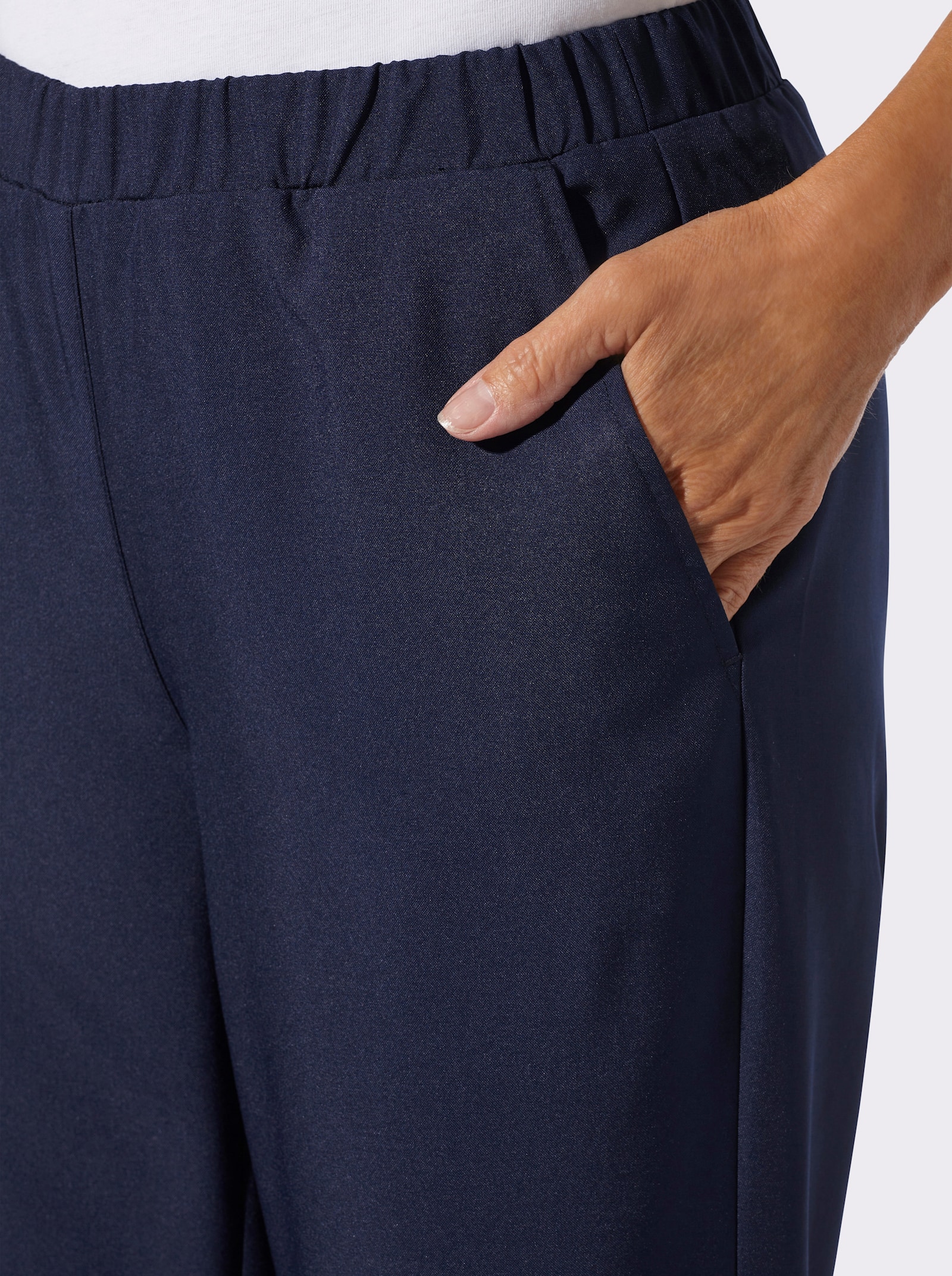 3/4-broek met borduursel - marine