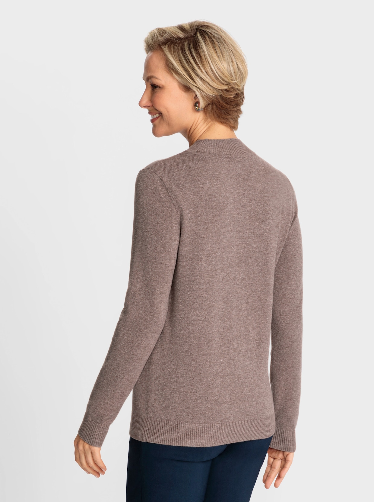 Pullover - taupe-meliert