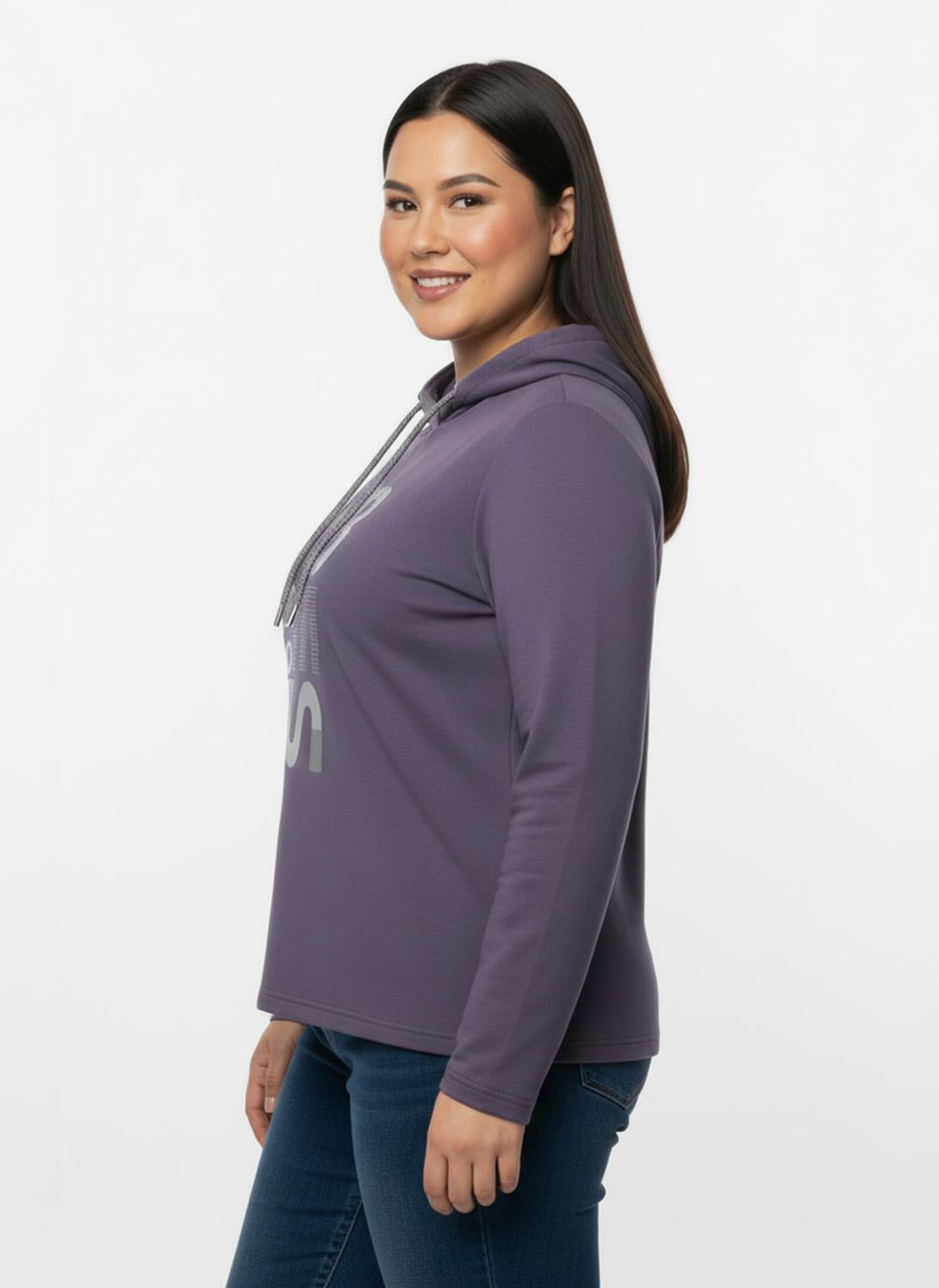 Langarmshirt mit silberfarbigem Print - feige