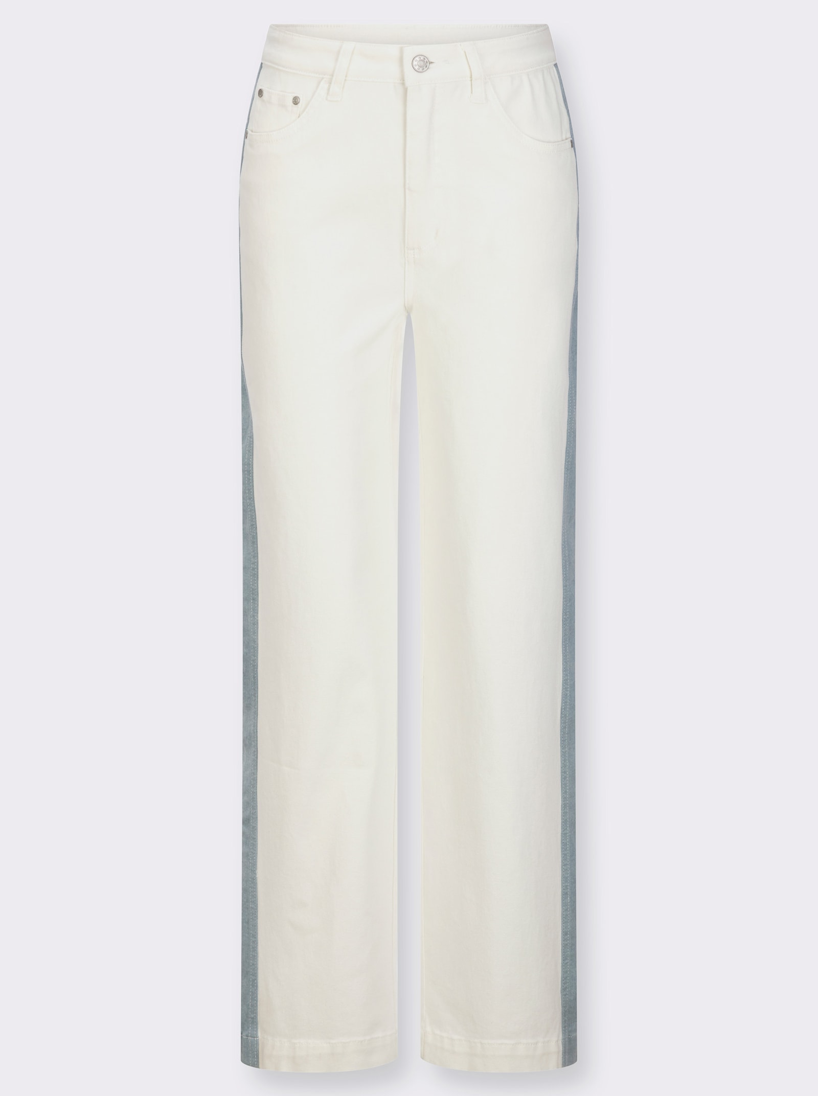 5-Pocket-Jeans mit seitlichen Kontrasten - ecru