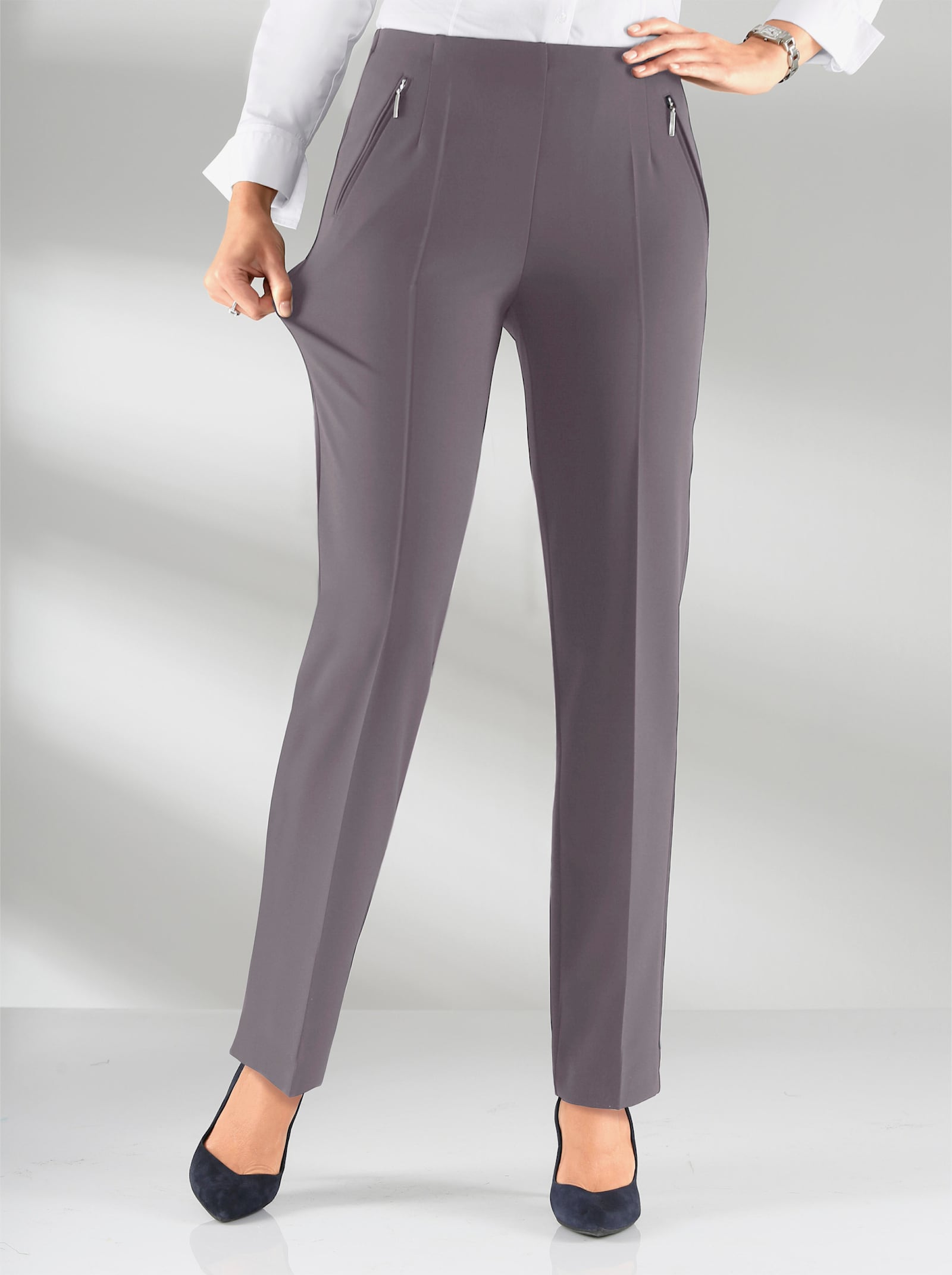 Adelina by Scheiter Schlupfhose mit Bügelfalten - anthrazit