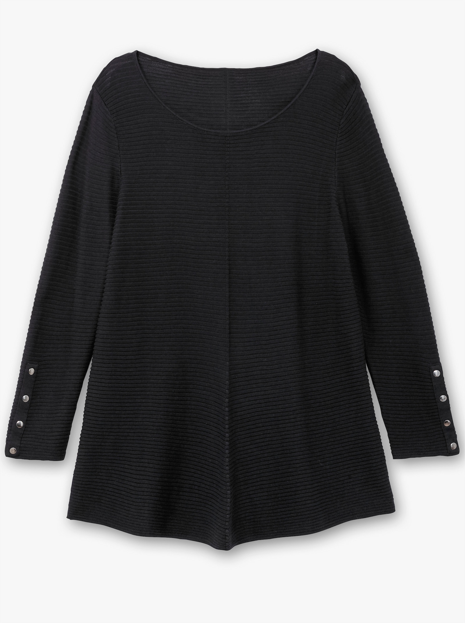 Rundhalspullover mit Nieten-Verzierung - schwarz