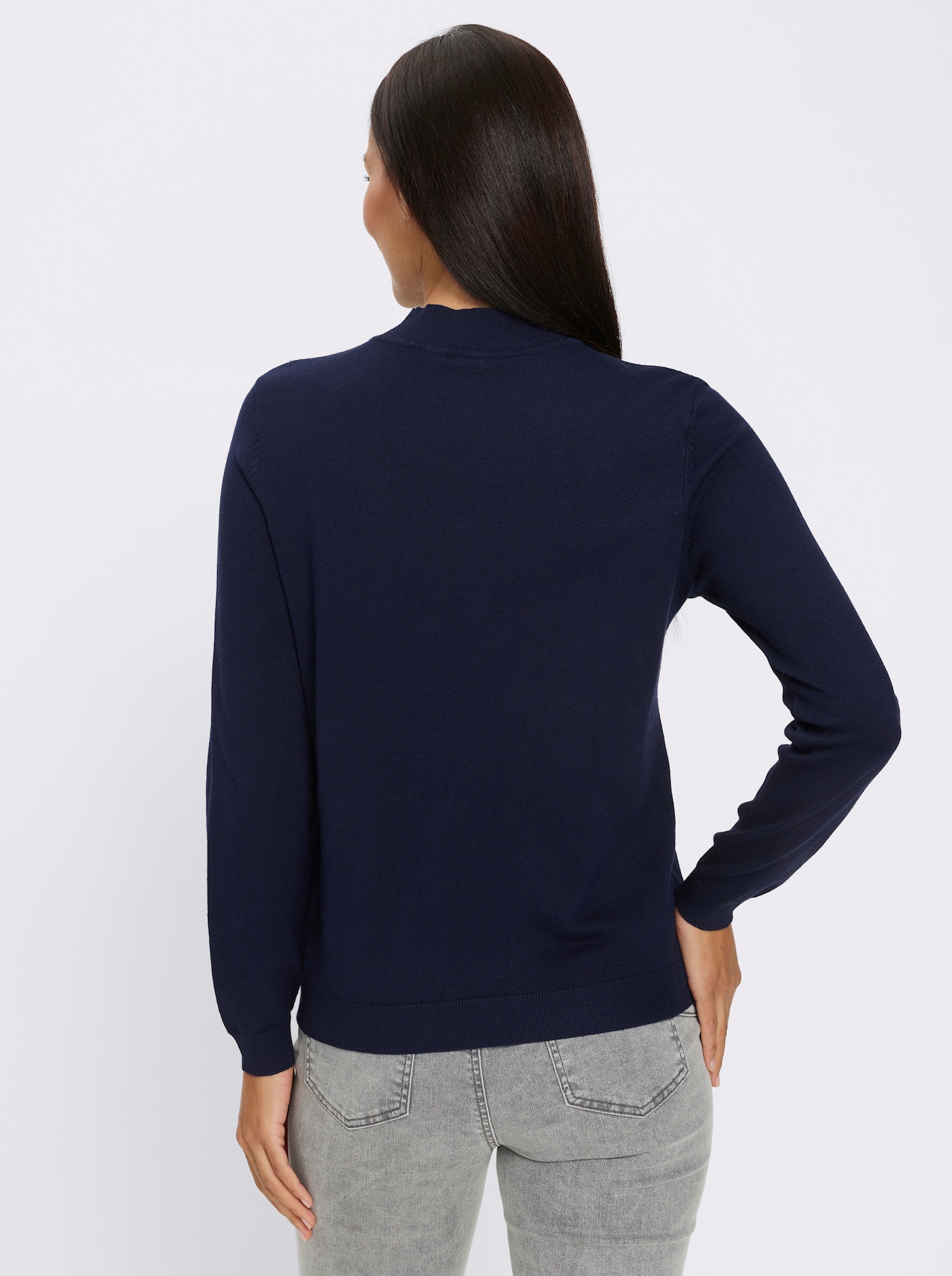 heine Pullover met lange mouwen en netinzet - marine