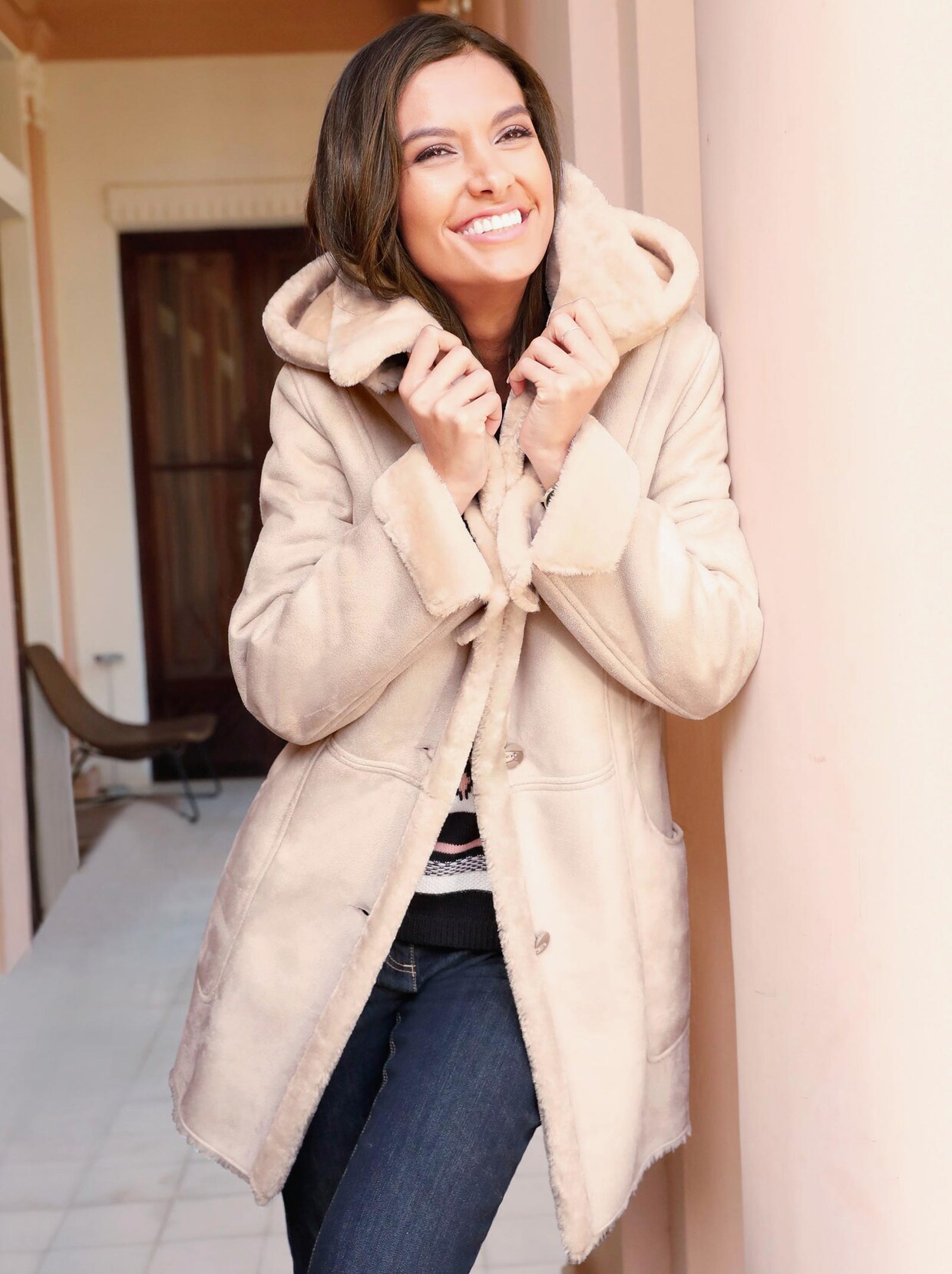 Winterjacke - beige