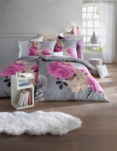 heine home Bedtextiel - grijs/roze