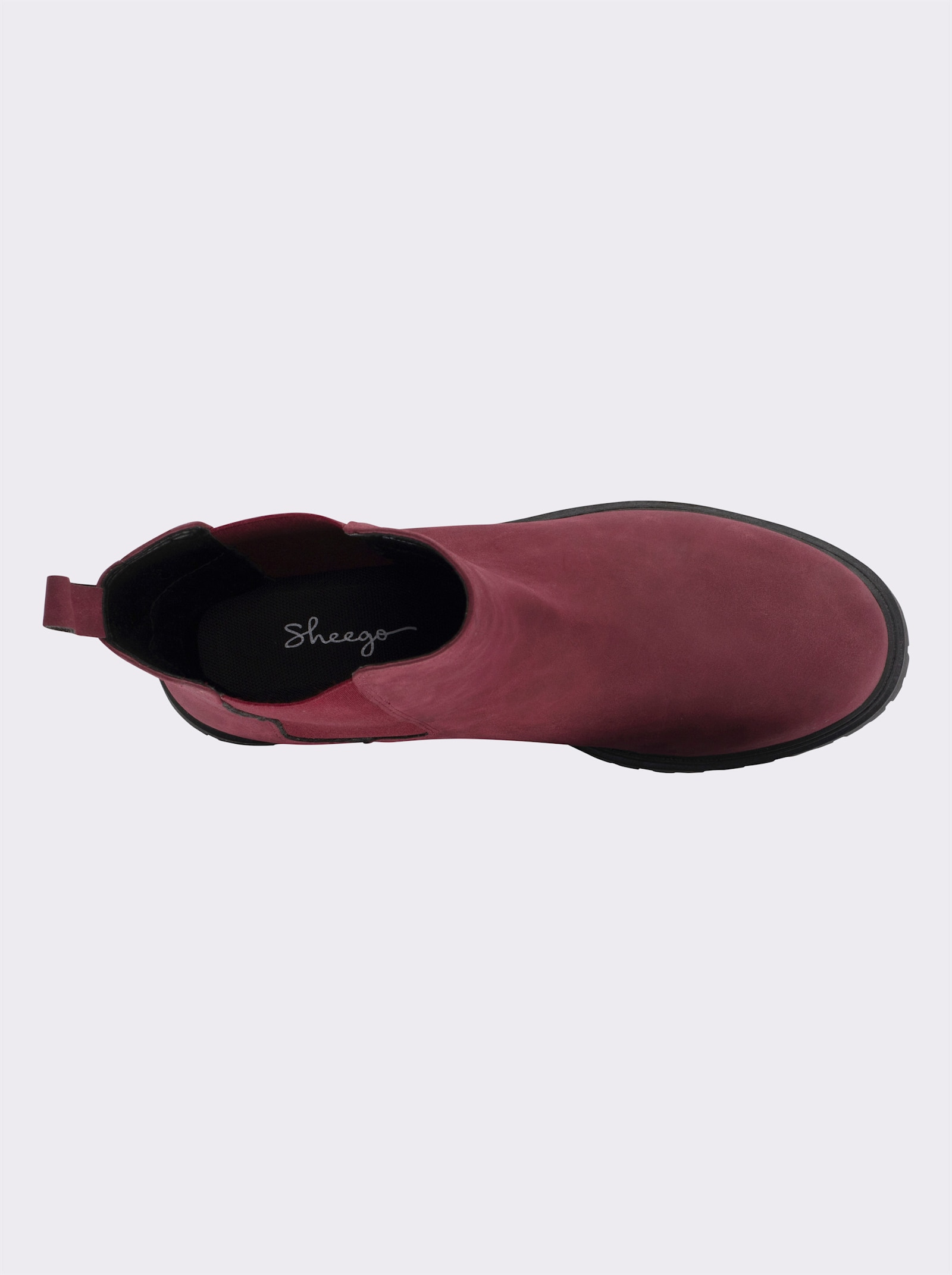 sheego Ankleboots aus Velourslederimitat - bordeaux