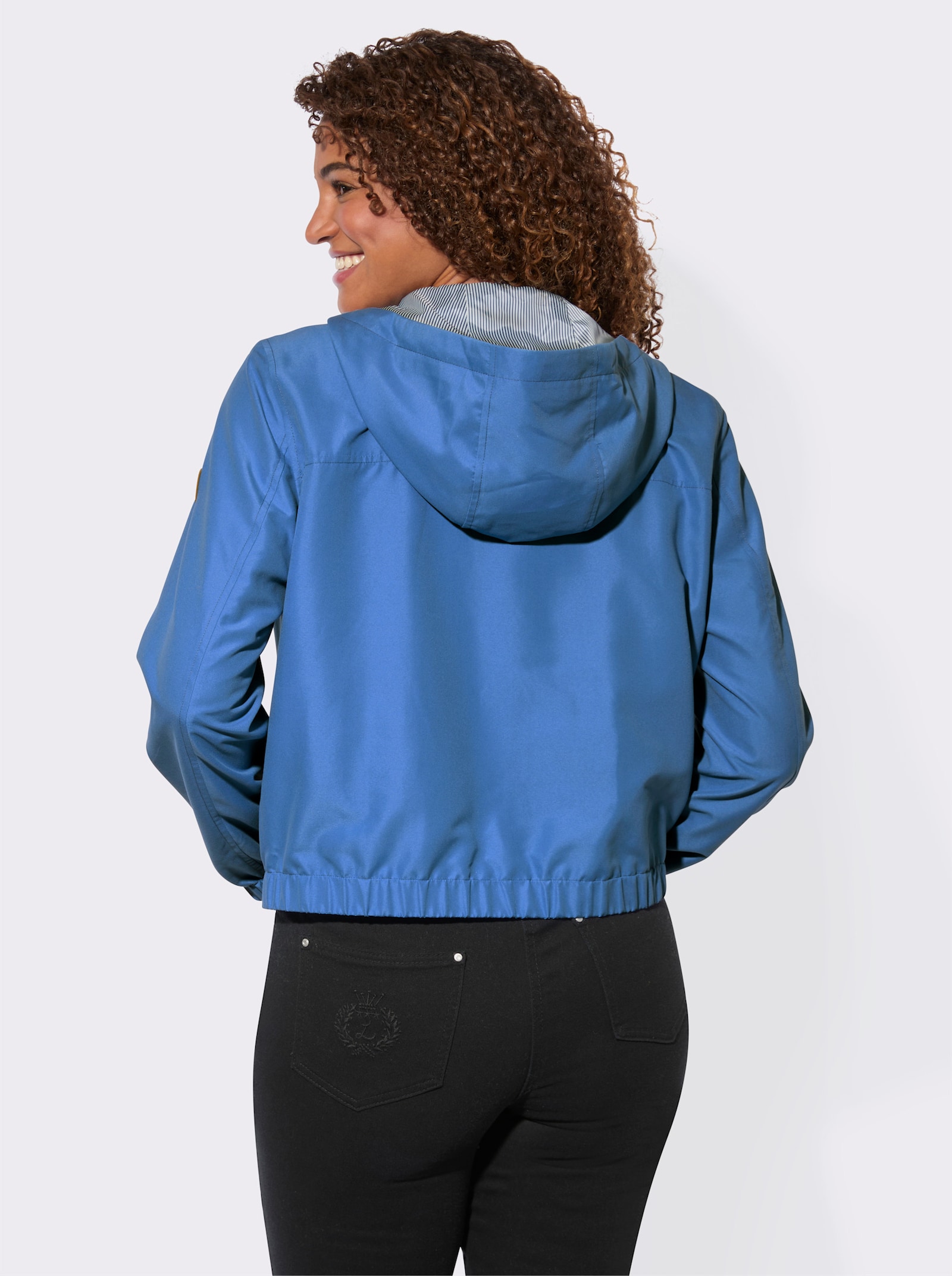 Jacke mit elastischen Abschlüssen - jeansblau