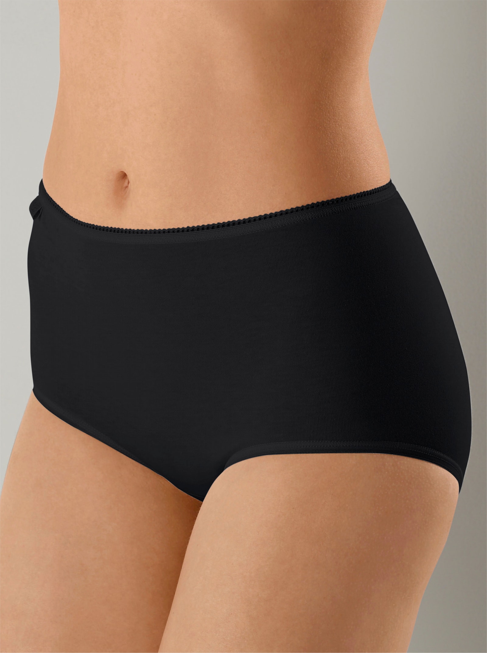 Sloggi Höga trosor med dekorativ resår i linningen - svart