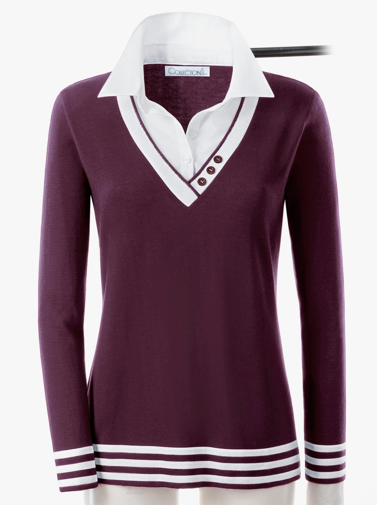 2-in-1-Pullover - bordeaux