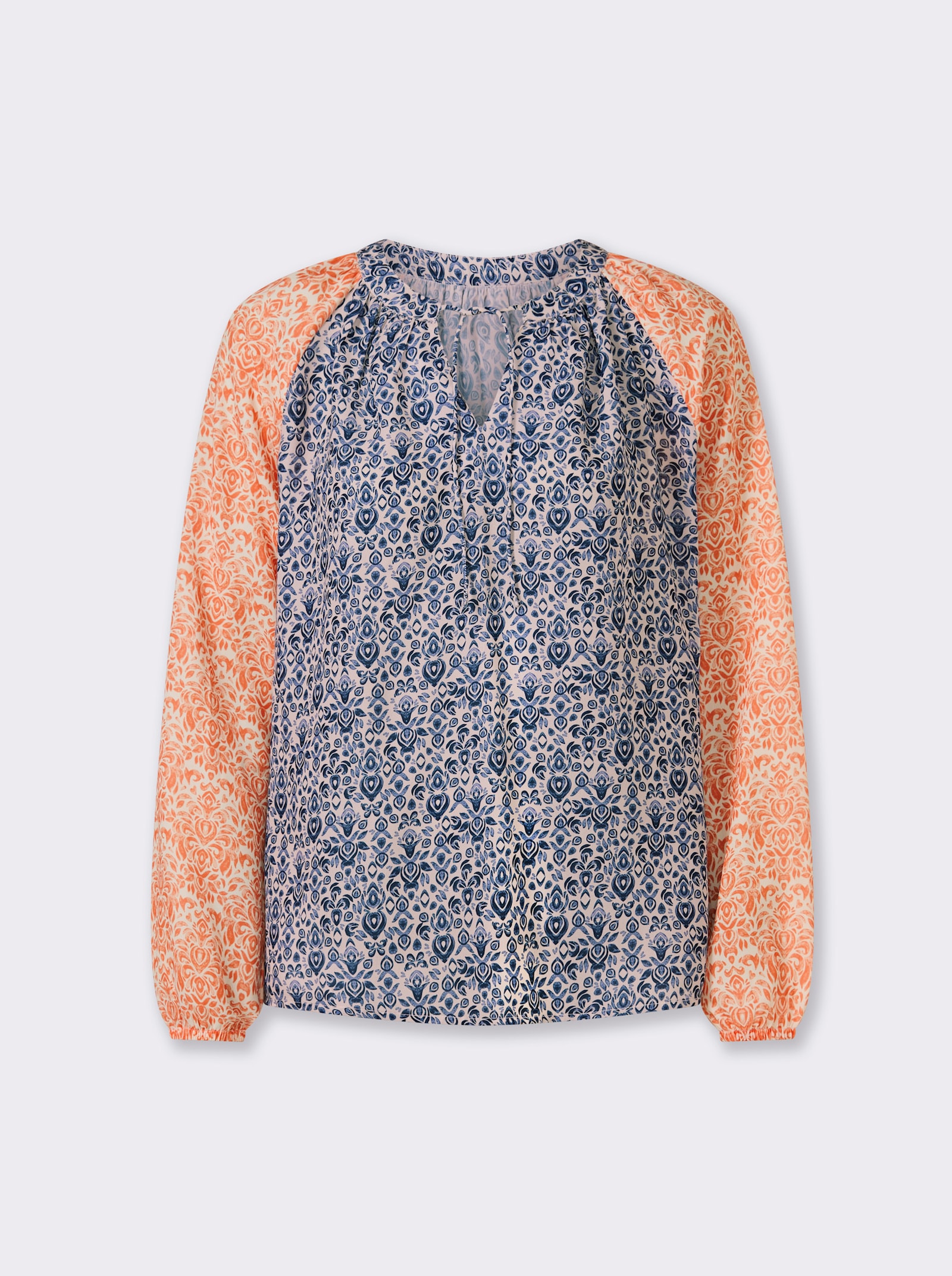 heine Druckbluse mit Paisley-Muster - orange-taubenblau-bedruckt