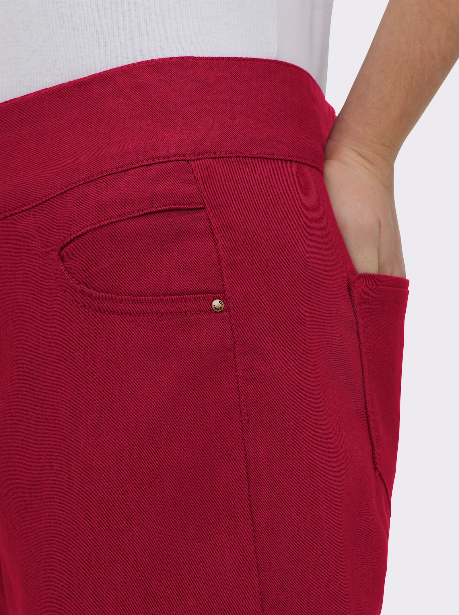 Schlupfhose mit hohem Dehnbund - rot