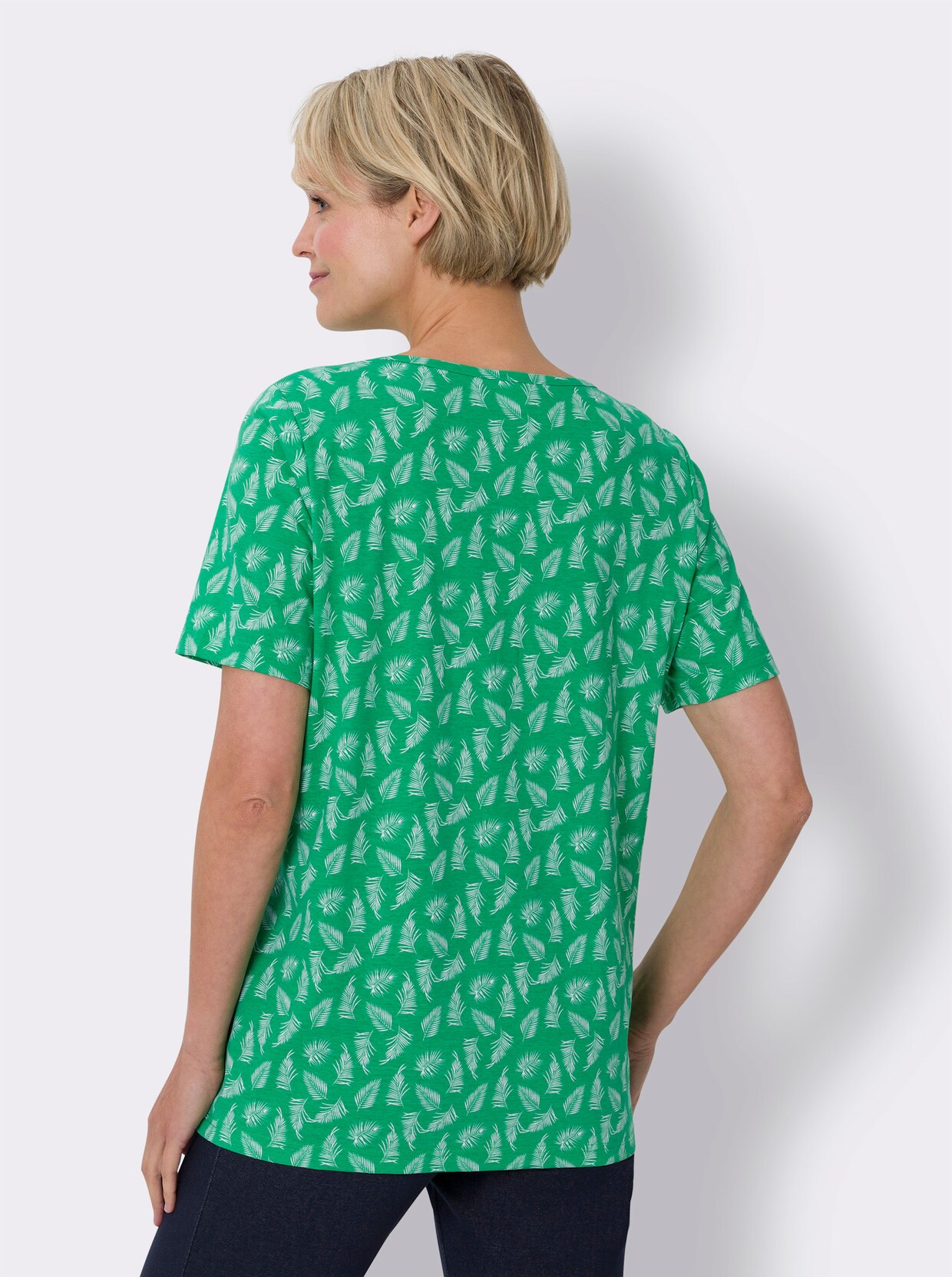 Shirt met korte mouwen - grasgroen/wit bedrukt