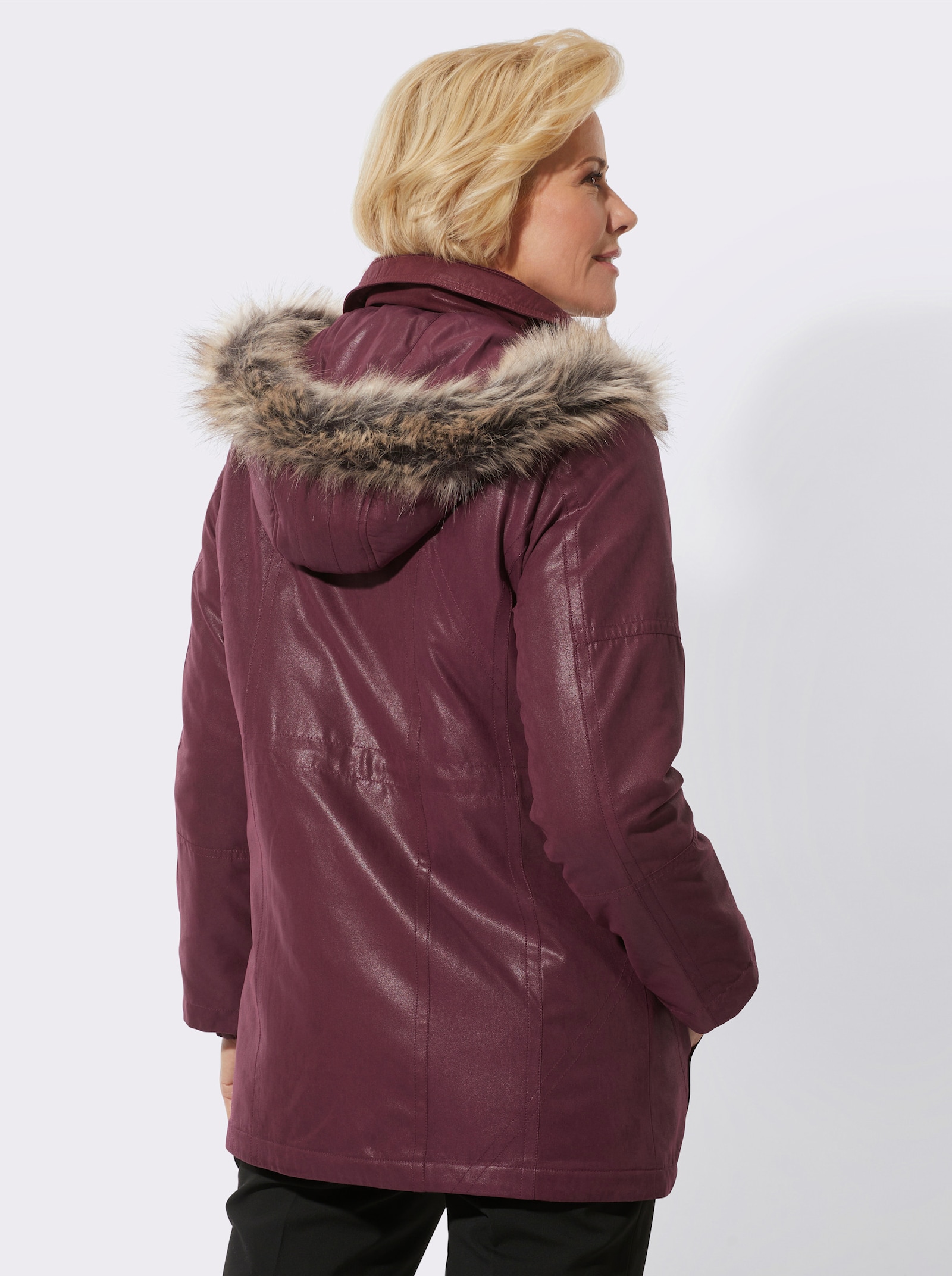 Jack met garnering van imitatiebont - bordeaux