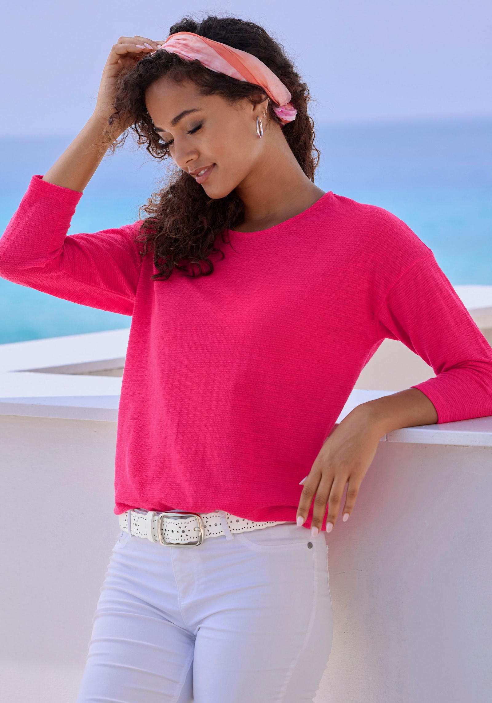 Vivance Langarmshirt - koralle, creme