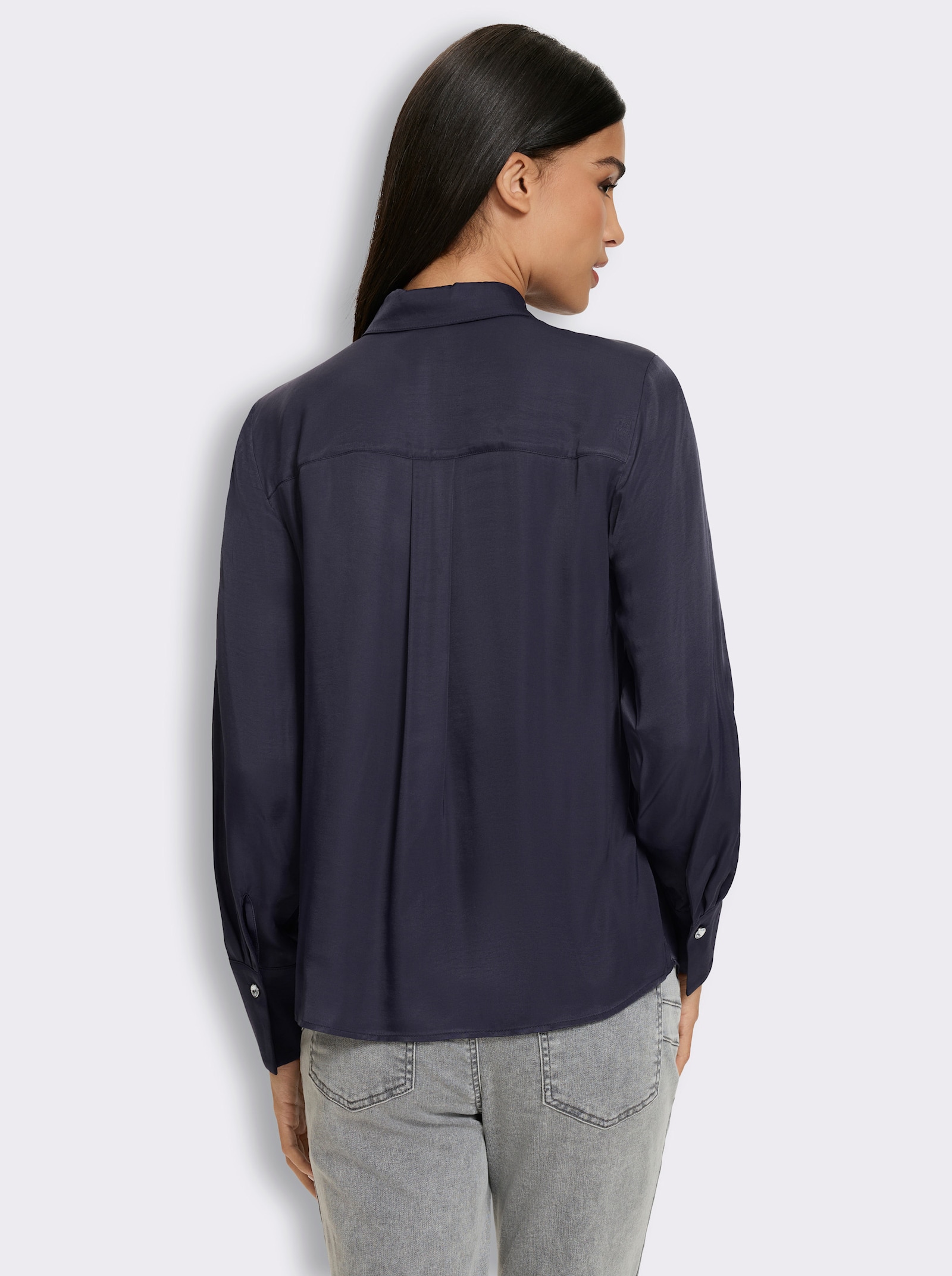 heine Hemdbluse mit Rückenfalte - marine