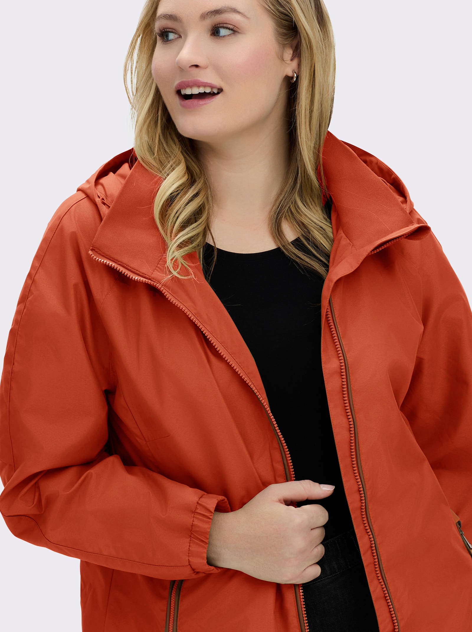 Übergangsjacke in Microfaser-Qualität - rostrot
