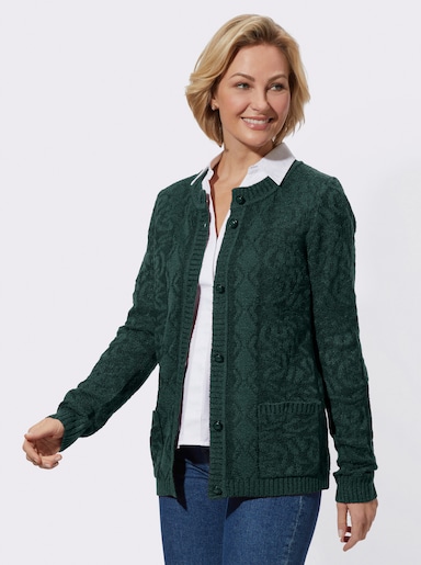 Strickjacke - petrol-meliert