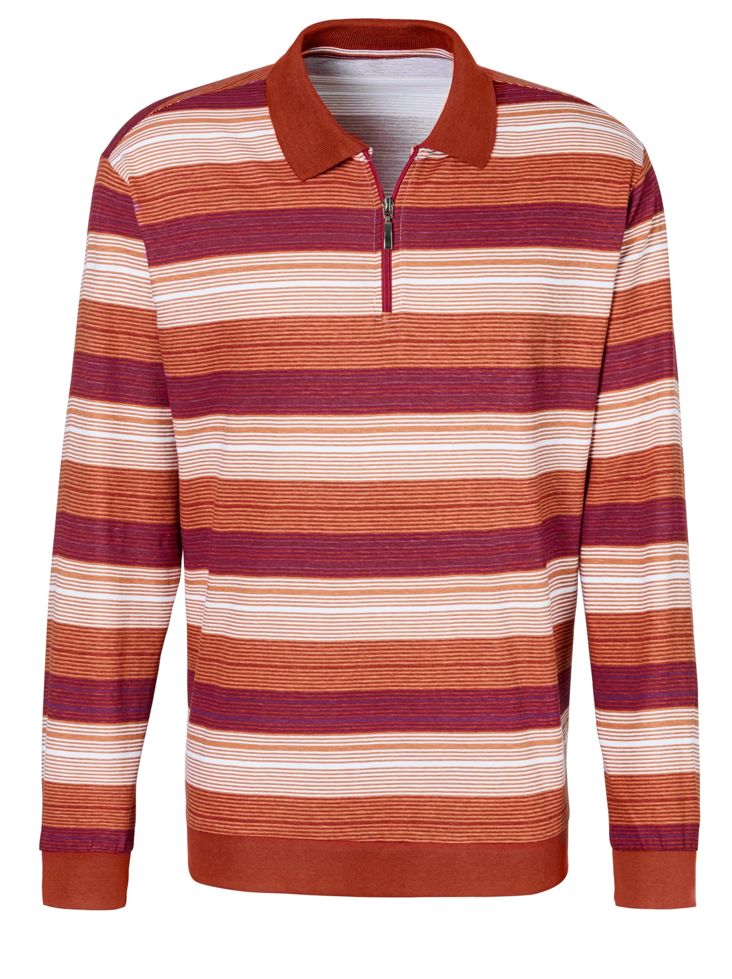 Poloshirt - terrakotta-gestreift