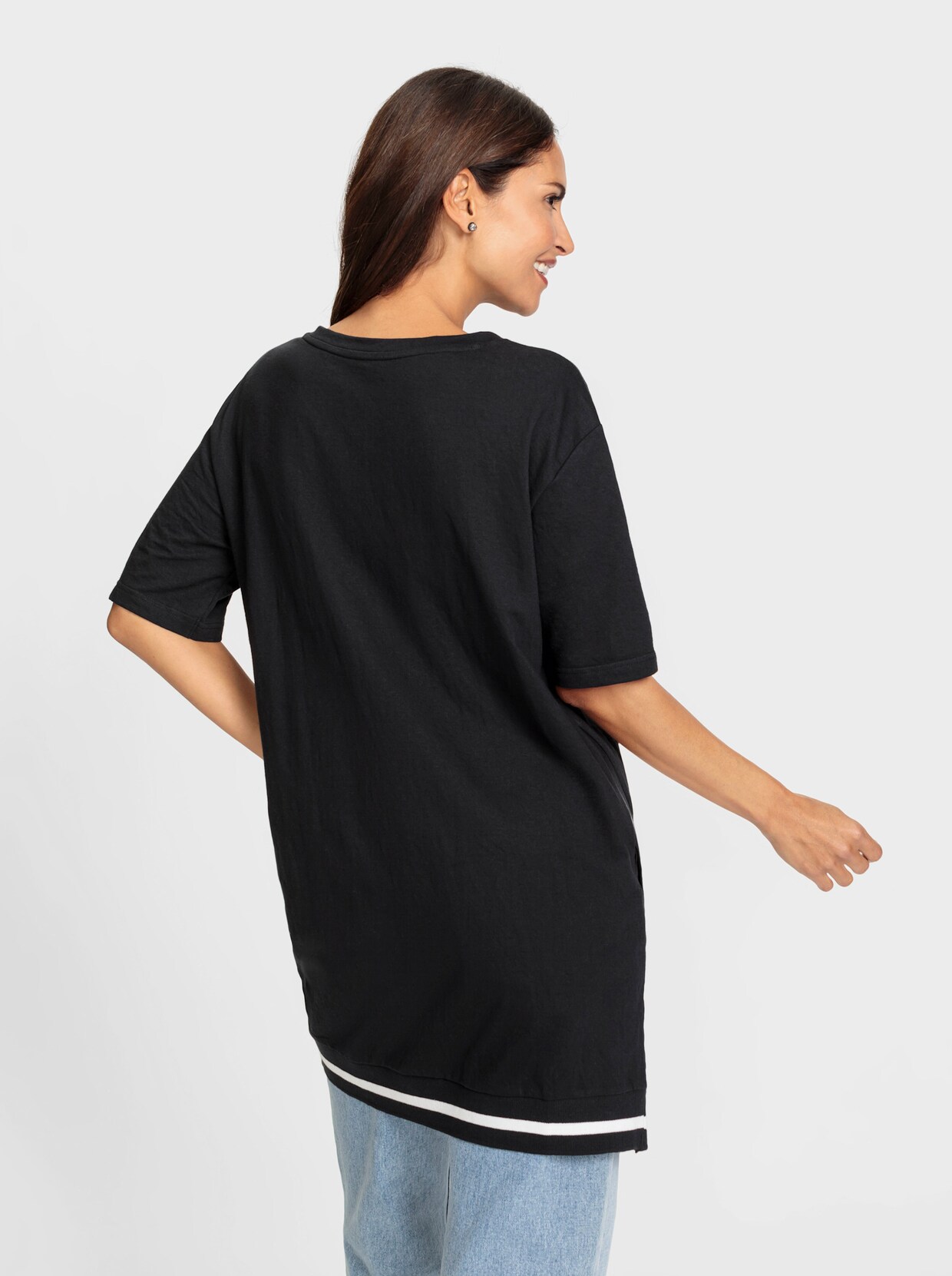 Sweatshirt - zwart/wit gedessineerd