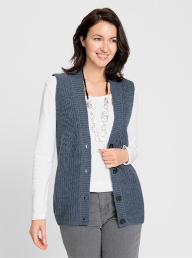 Strickweste - rauchblau