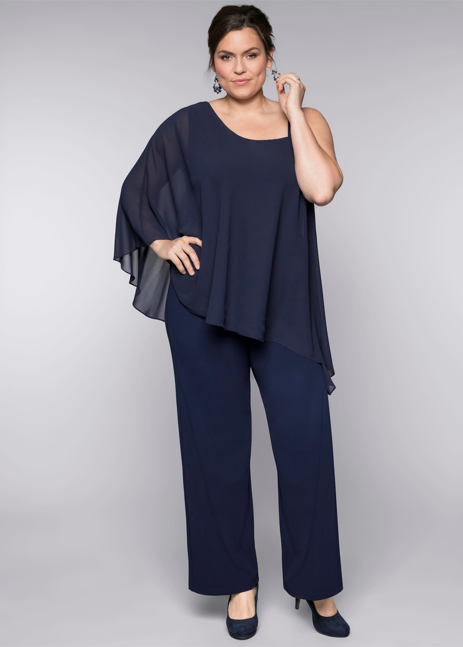 sheego Jumpsuit im Lagenlook - marine