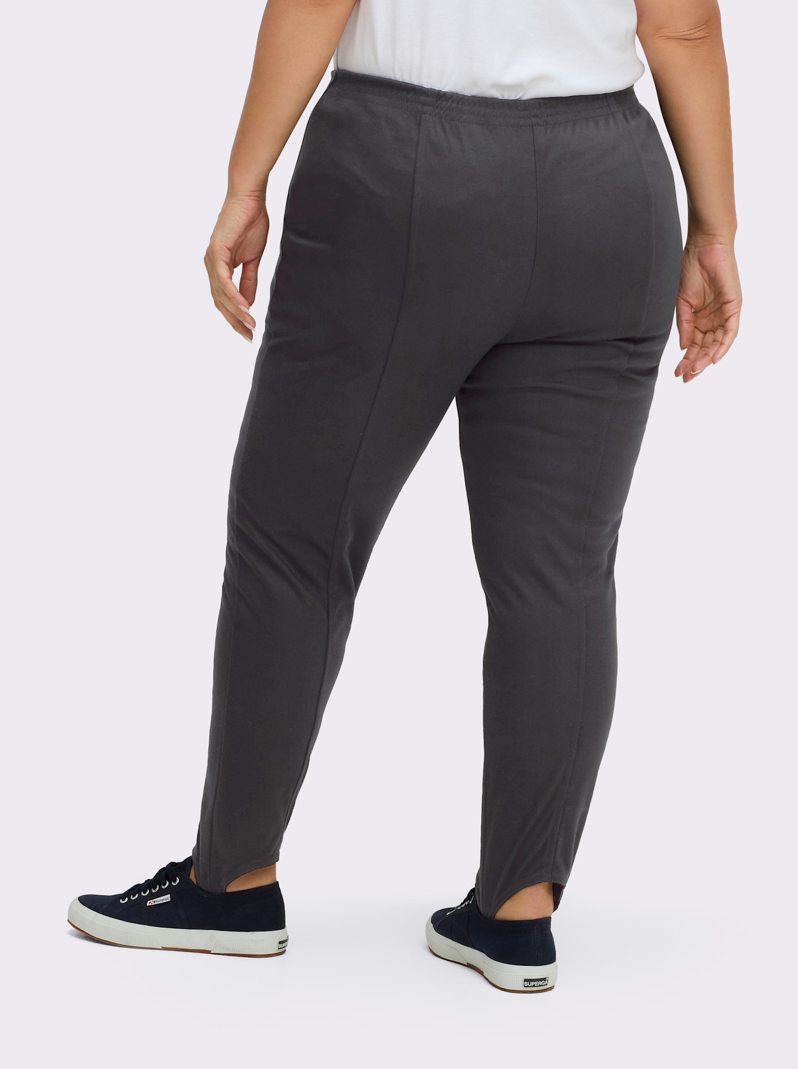 Bügelfaltenhose mit Steg - grau