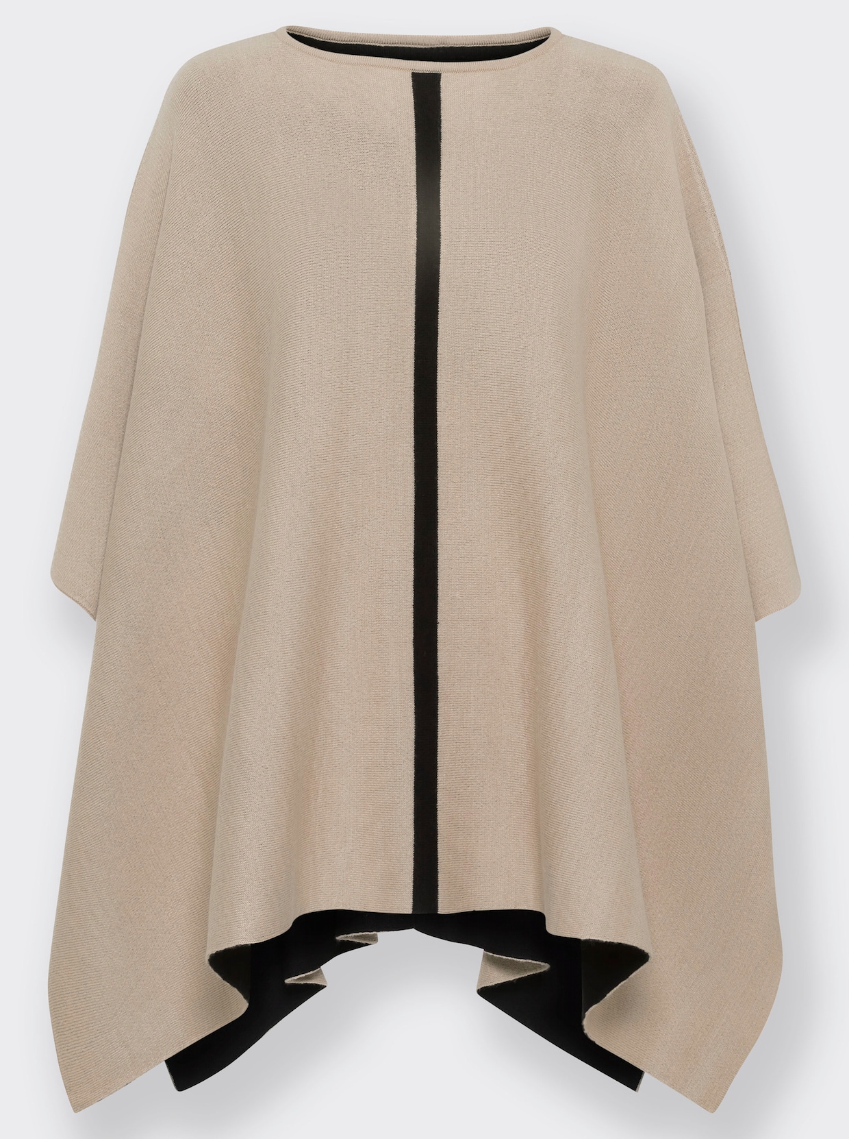 Gebreide poncho - beige