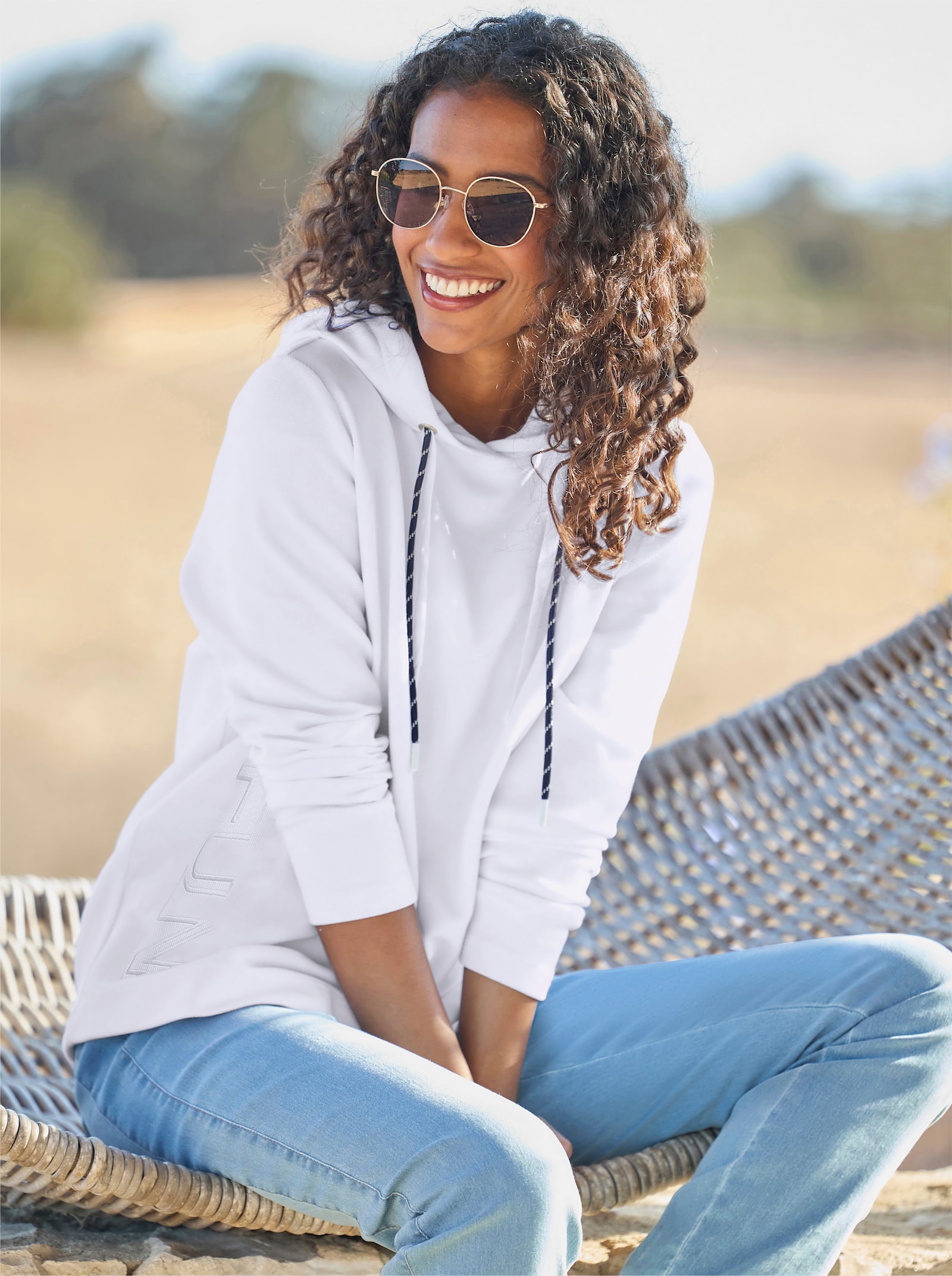 heine Sweatshirt met borduursel - wit