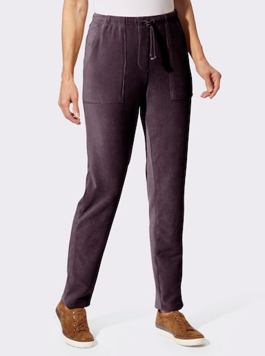 Cordhose mit Dehnbund - aubergine