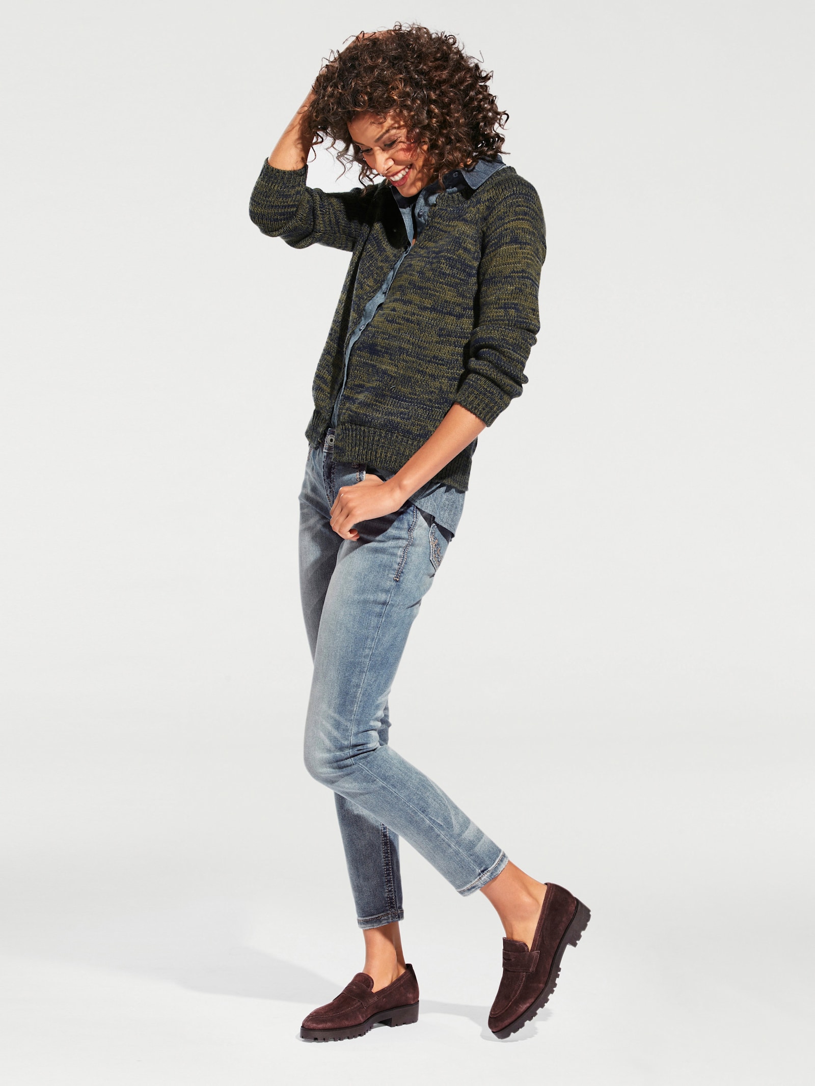 heine Röhrenjeans mit Stickerei - bleached