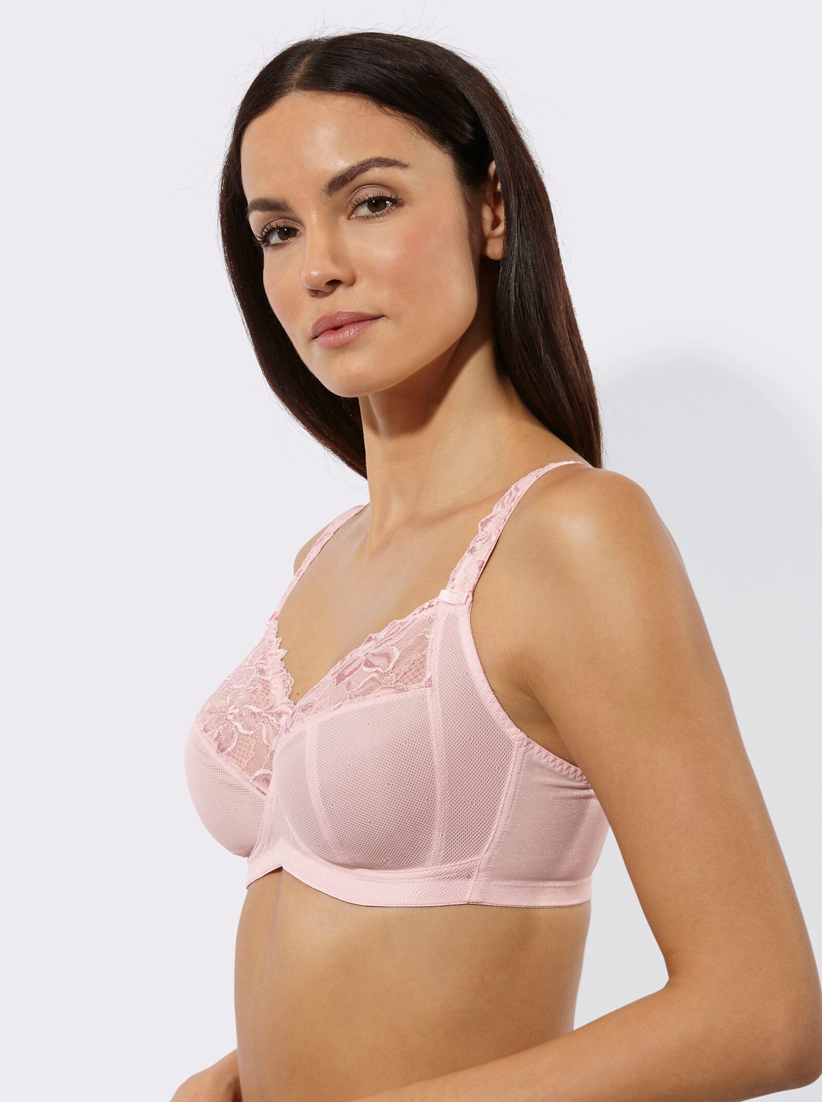 Anita BH ohne Bügel mit 2-farbiger Spitze - hellrosé