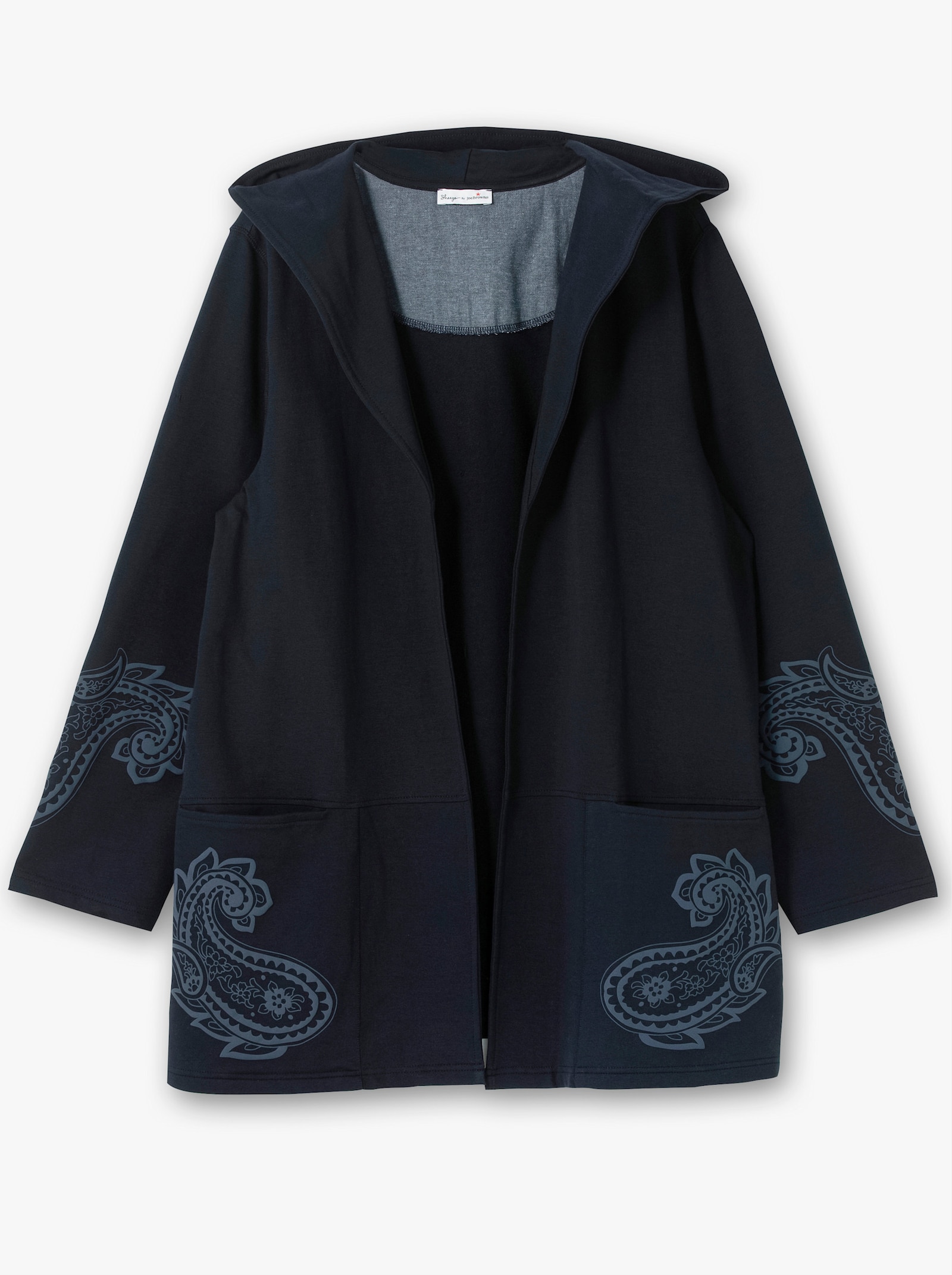 sheego by Joe Browns Sweatjacke mit Paisleydruck - dunkelblau