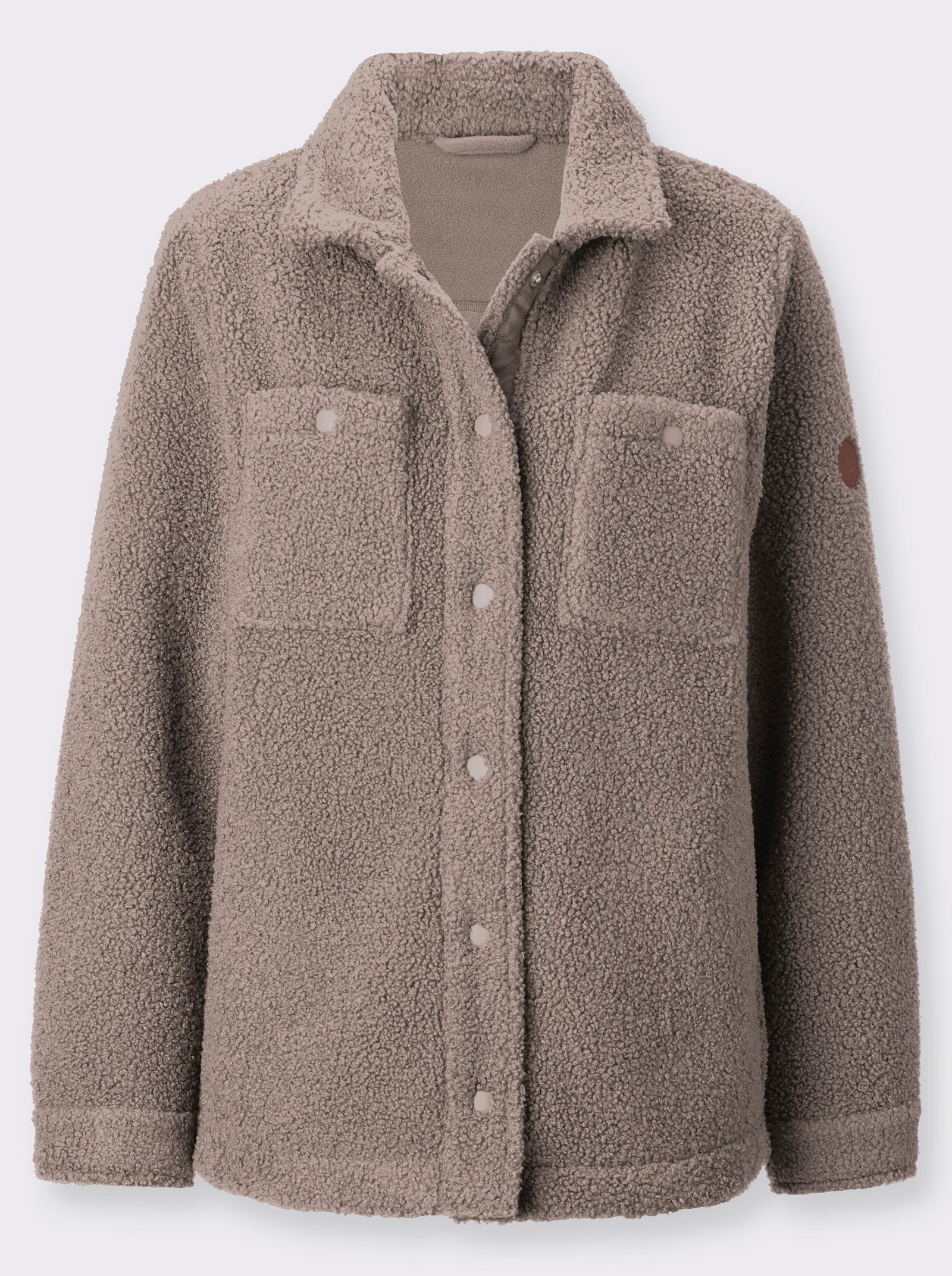 Jackenblazer aus Fleece - taupe