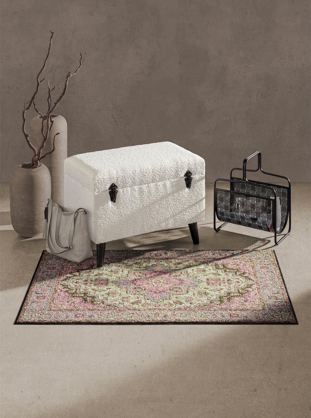 heine home Banc coffre de rangement - écru