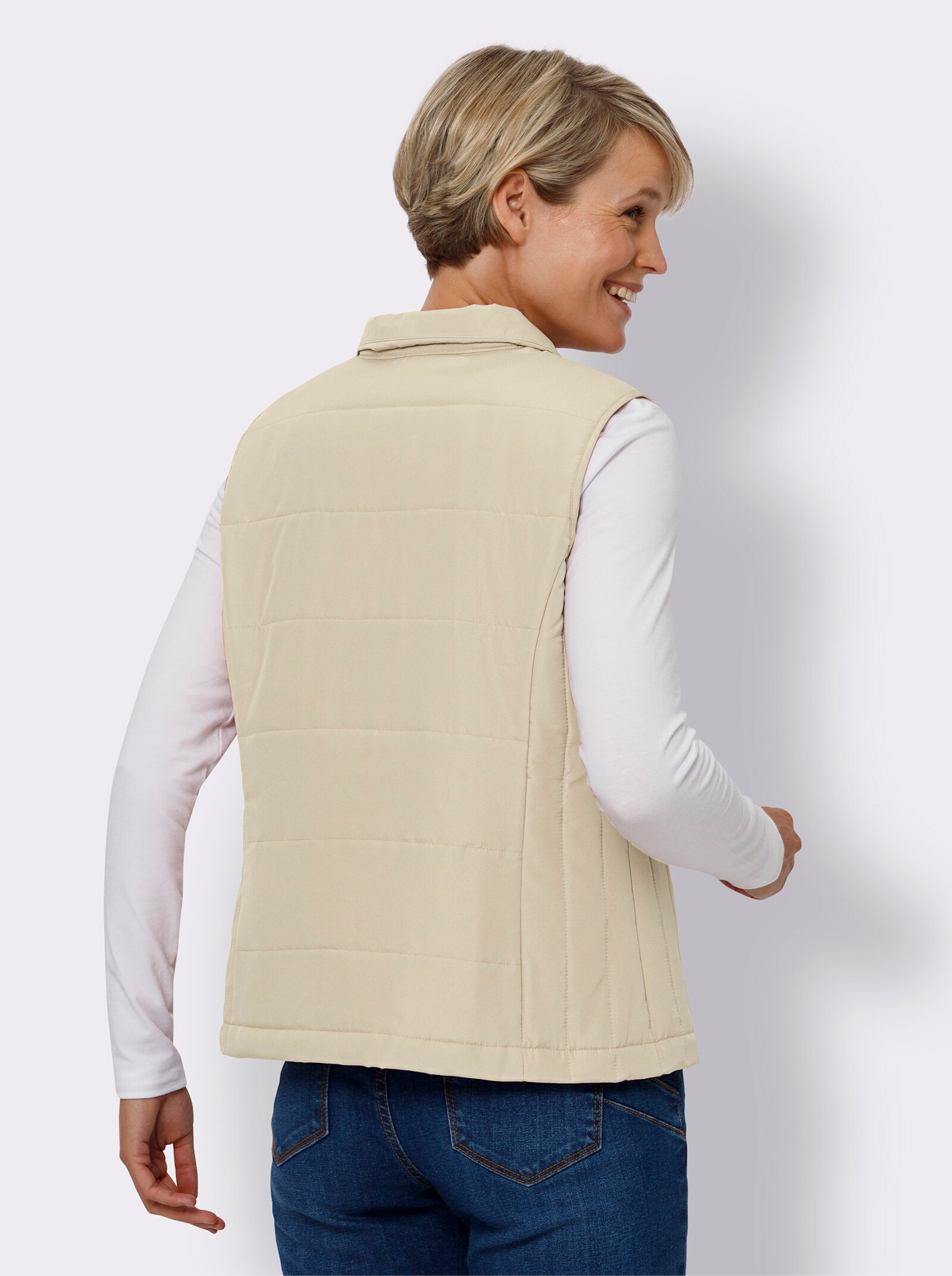 Bodywarmer met naadzakken - zand