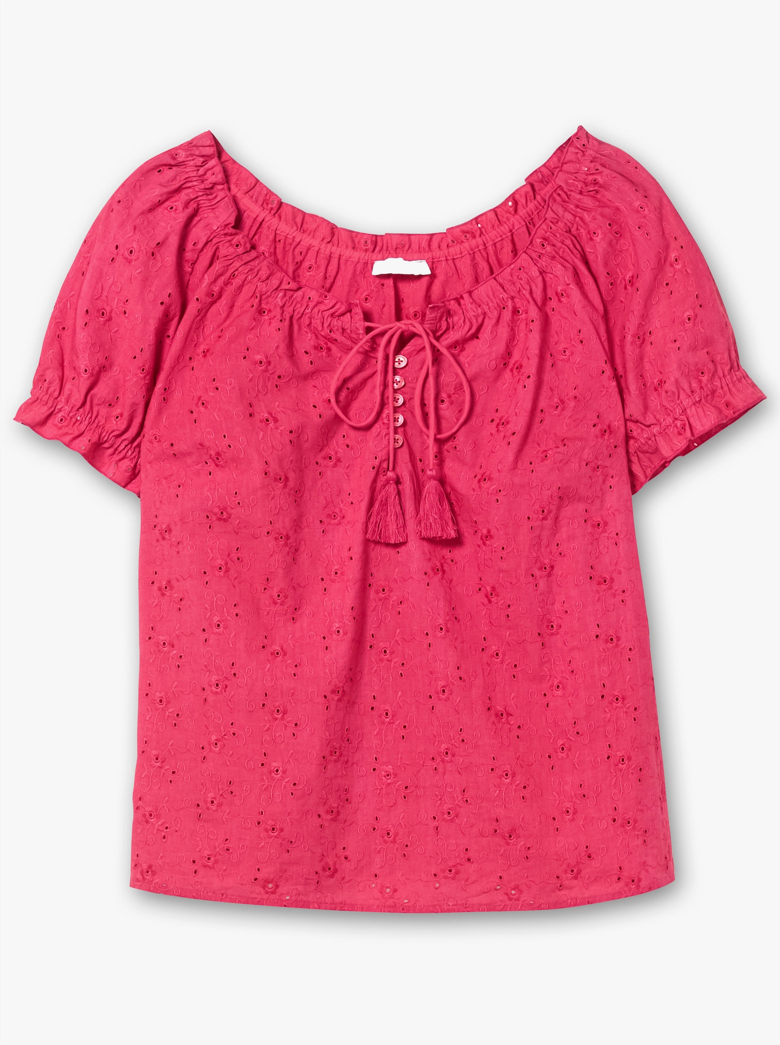 sheego by Joe Browns Tunika mit Lochstickerei - pink